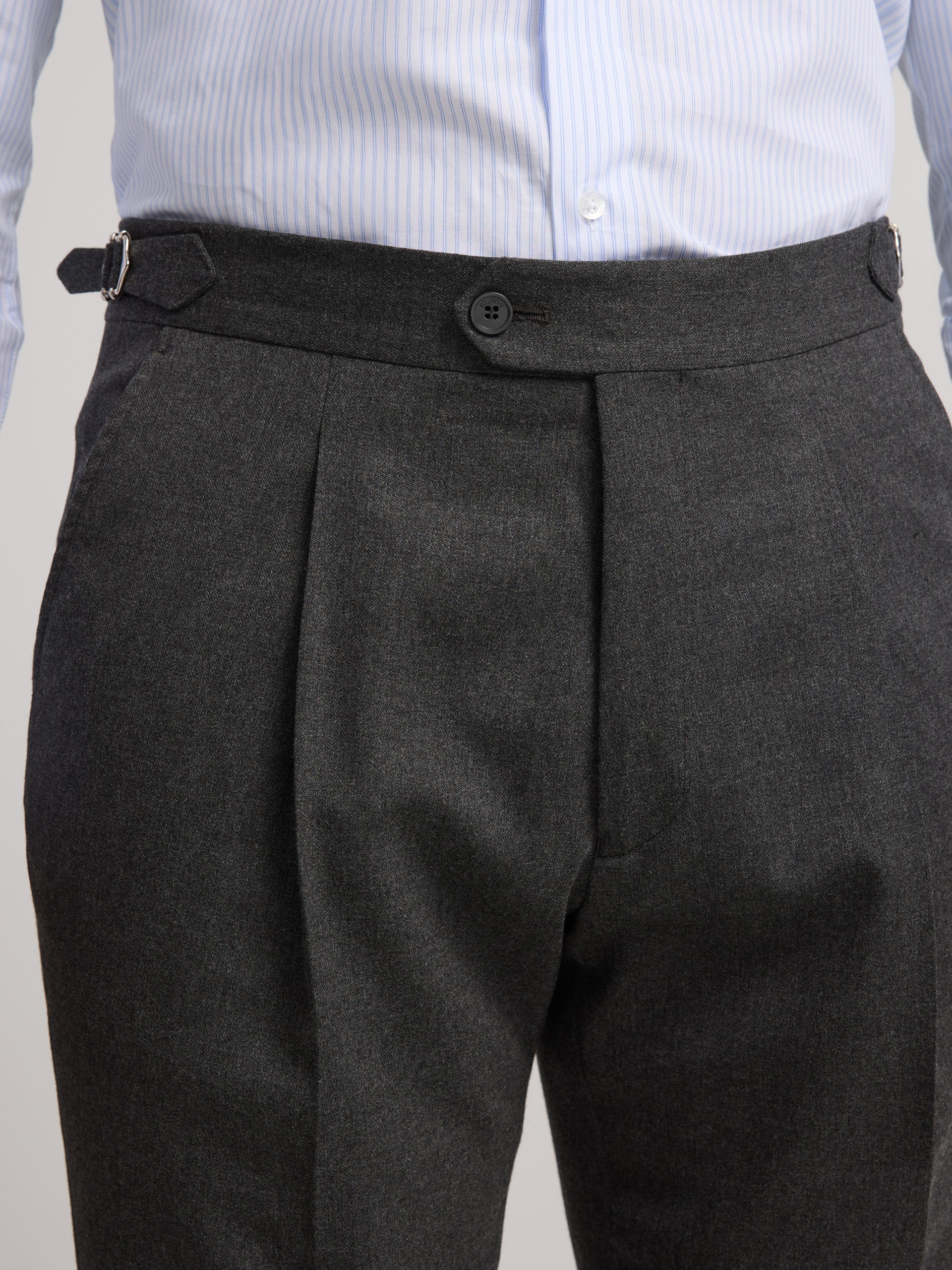 Charcoal grey pleated dress pants