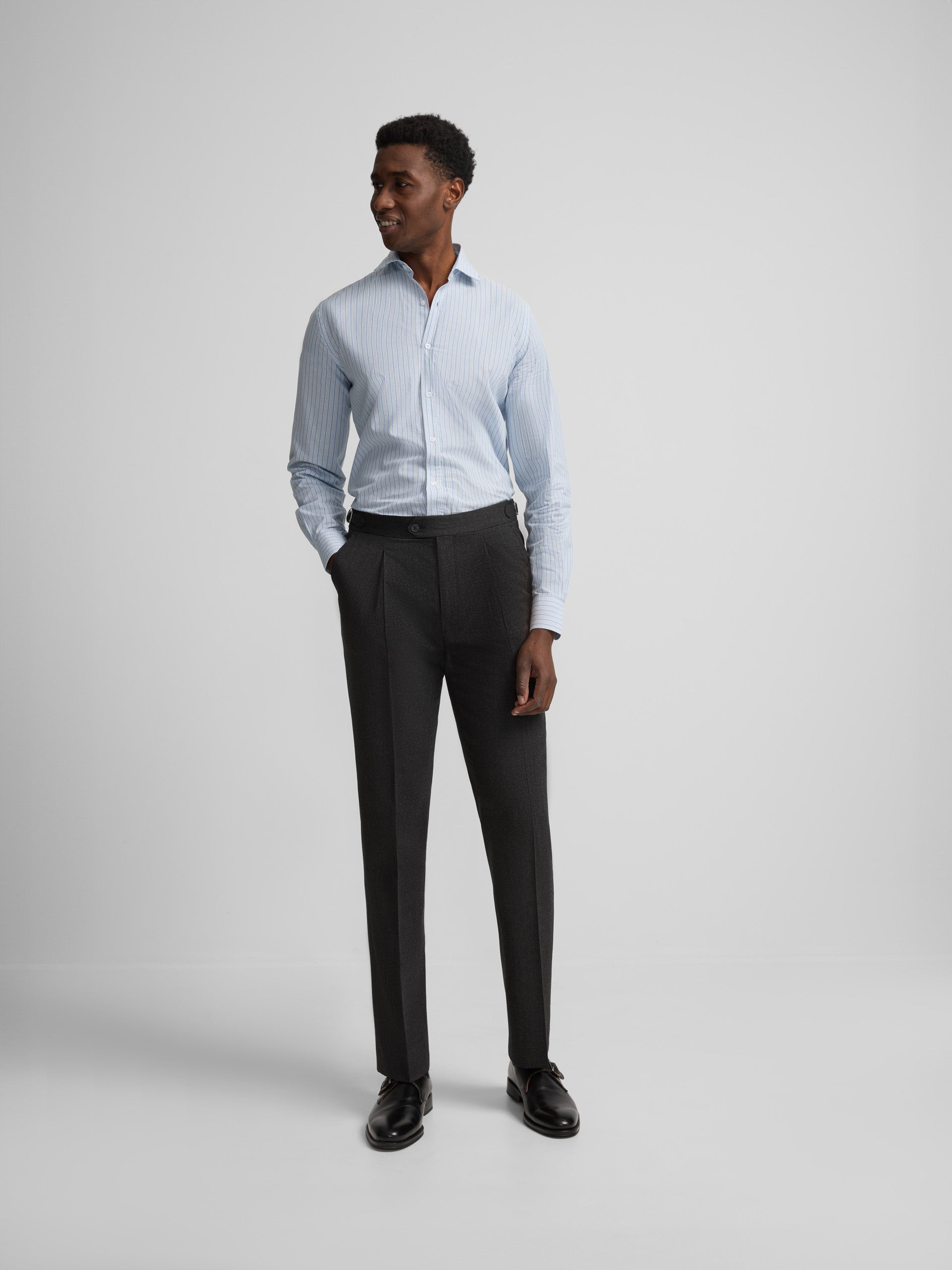 Dark grey pleated dress pants