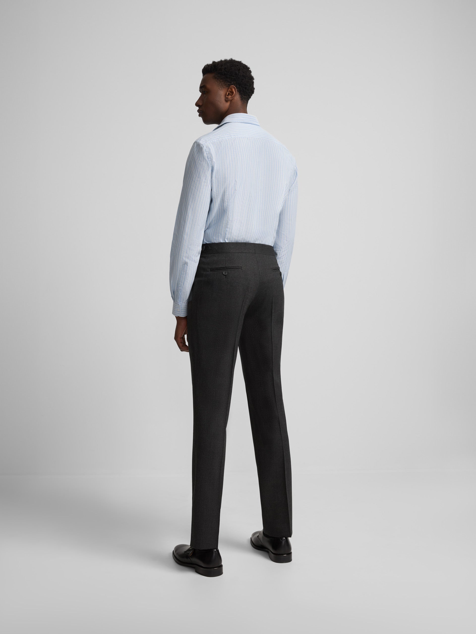 Dark grey pleated dress pants