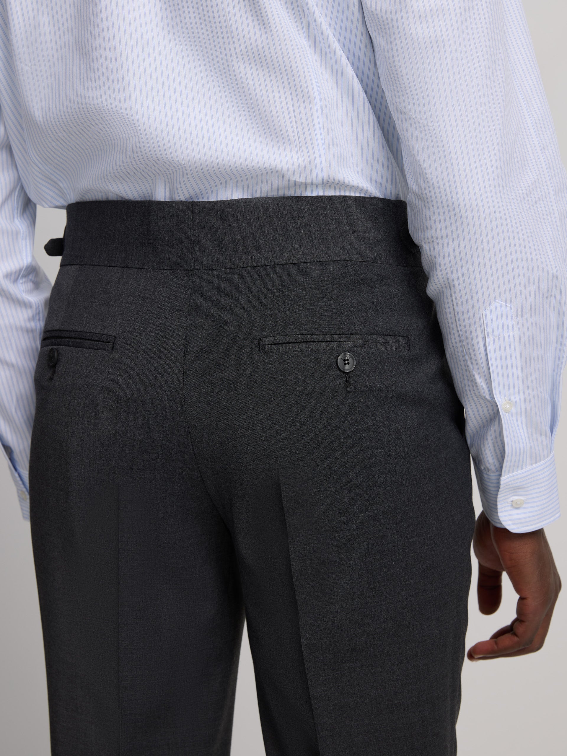 Charcoal gray extended dress pants