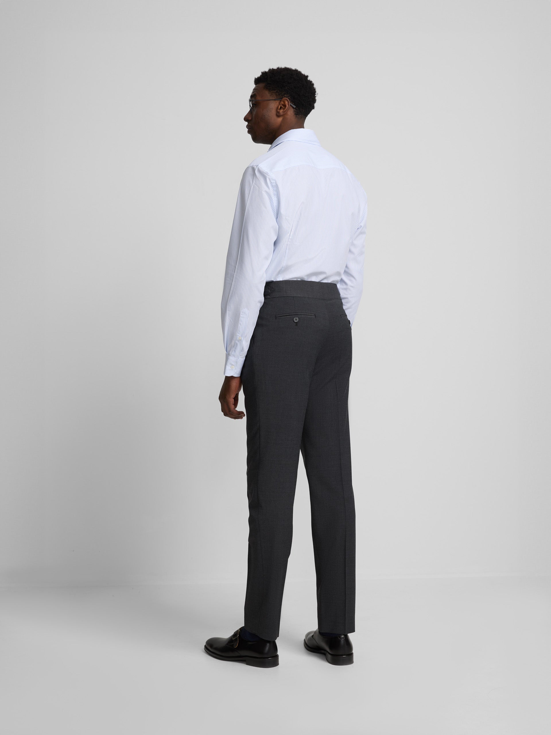 Charcoal gray extended dress pants