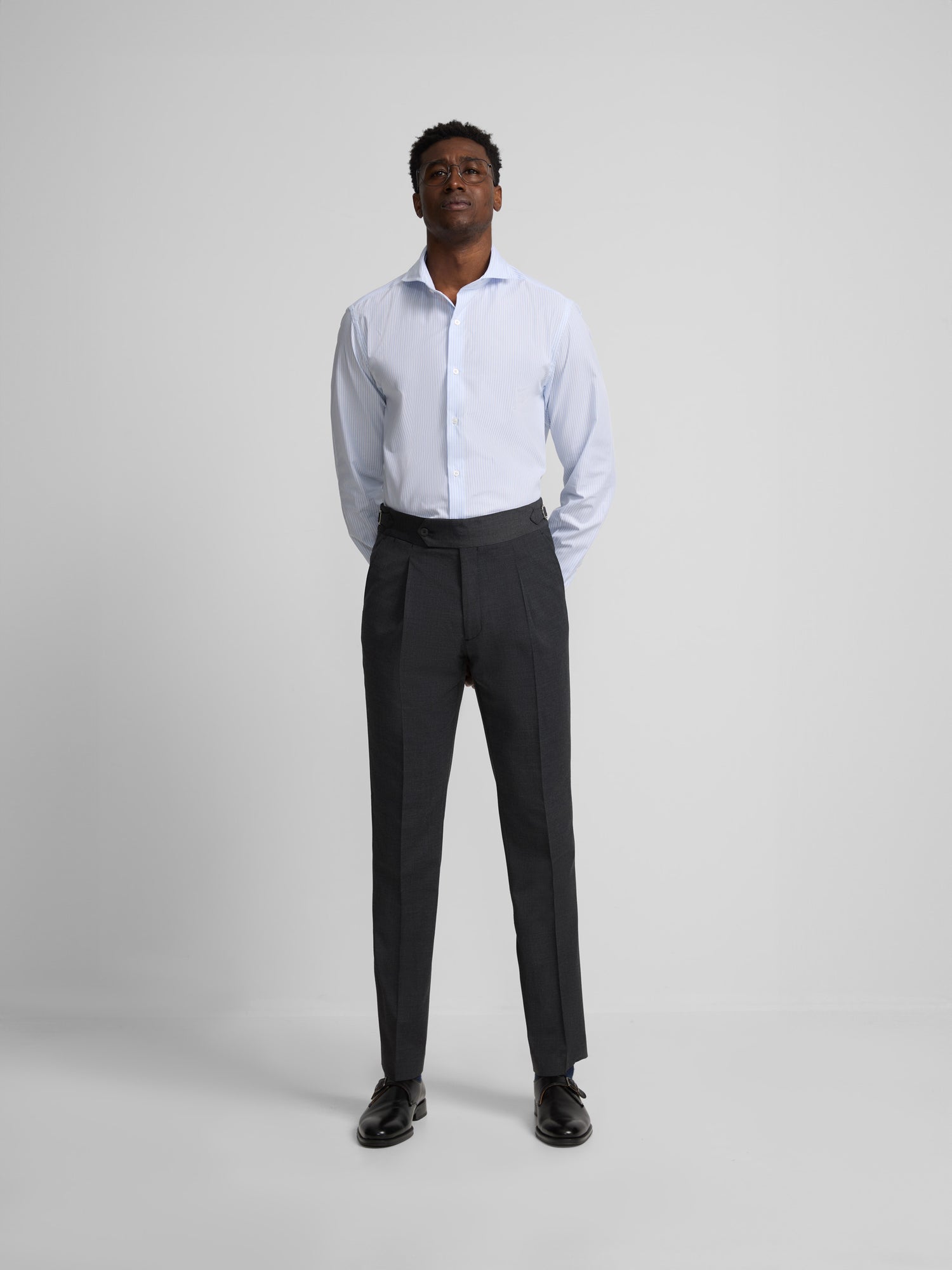 Pantalon de costume allongé gris anthracite