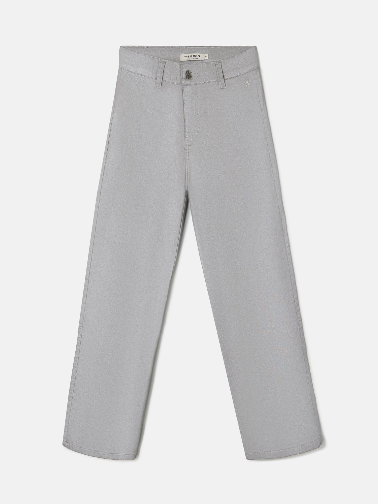 Pantalon culotte laminado plata