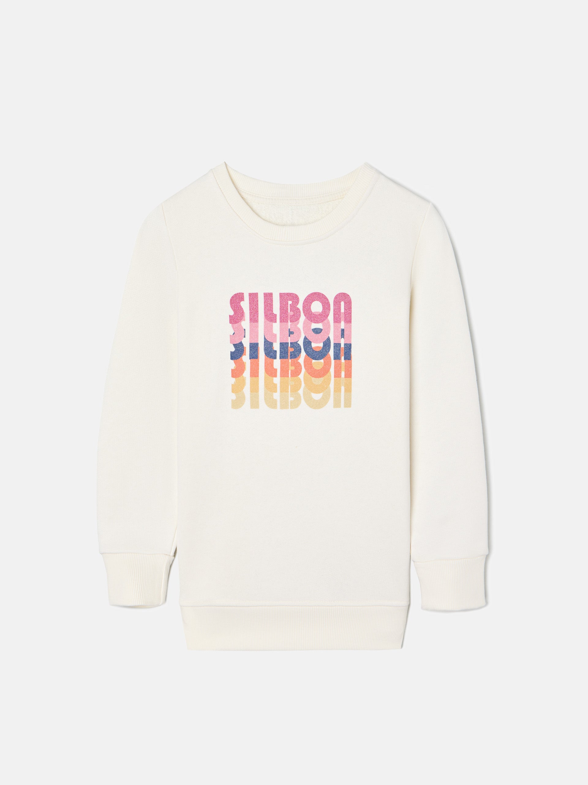 Sudadera girl efecto glitter blanca