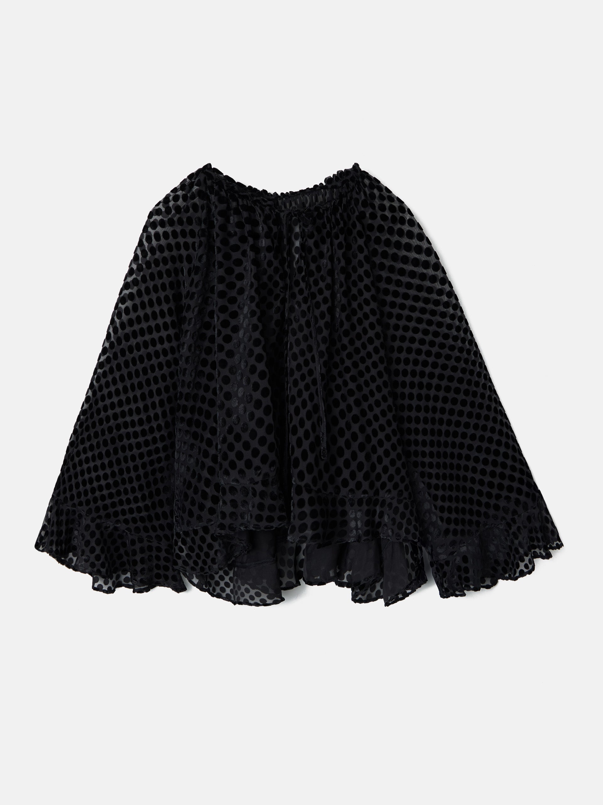 Black polka dot chiffon cape