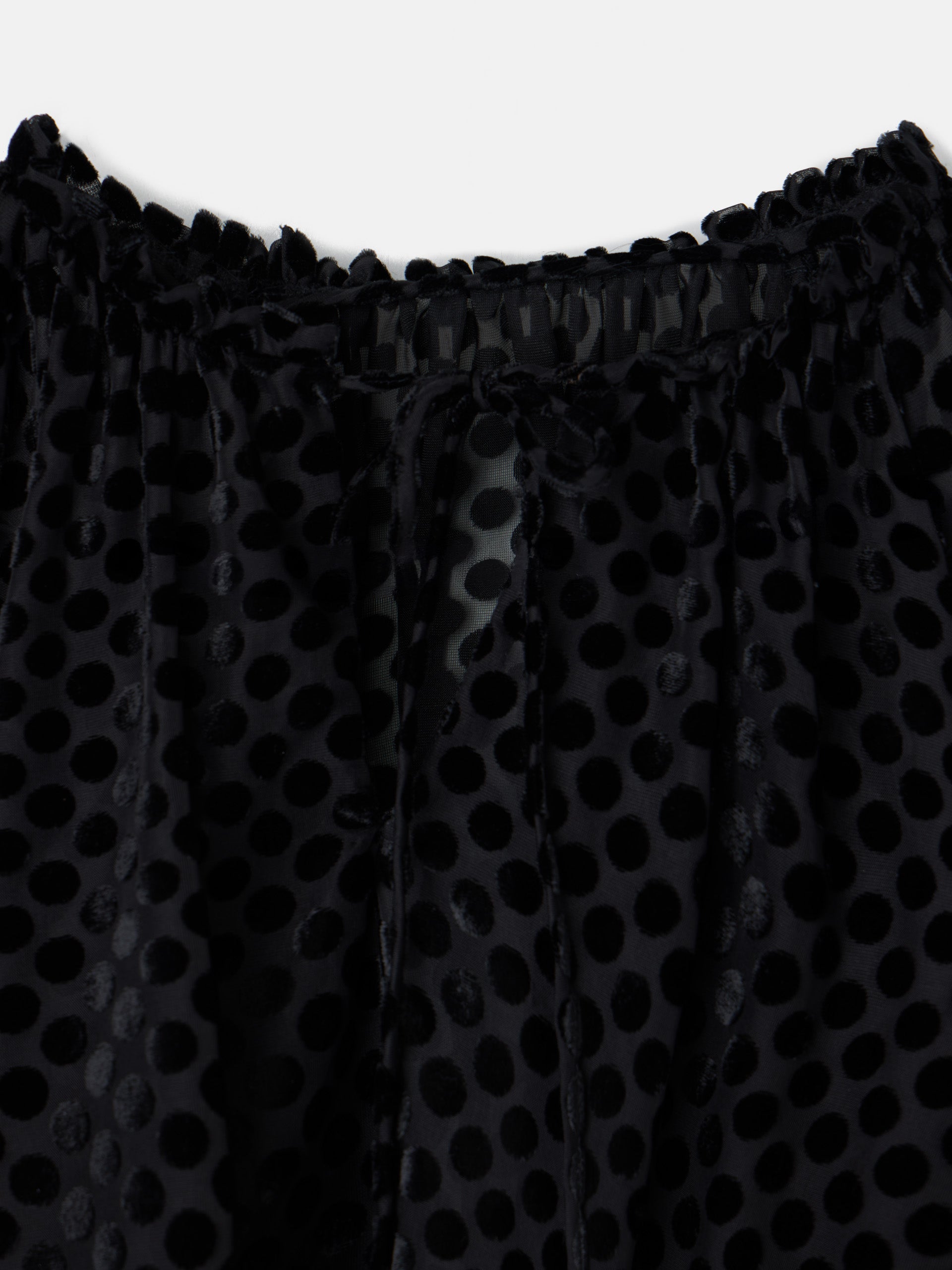 Black polka dot chiffon cape