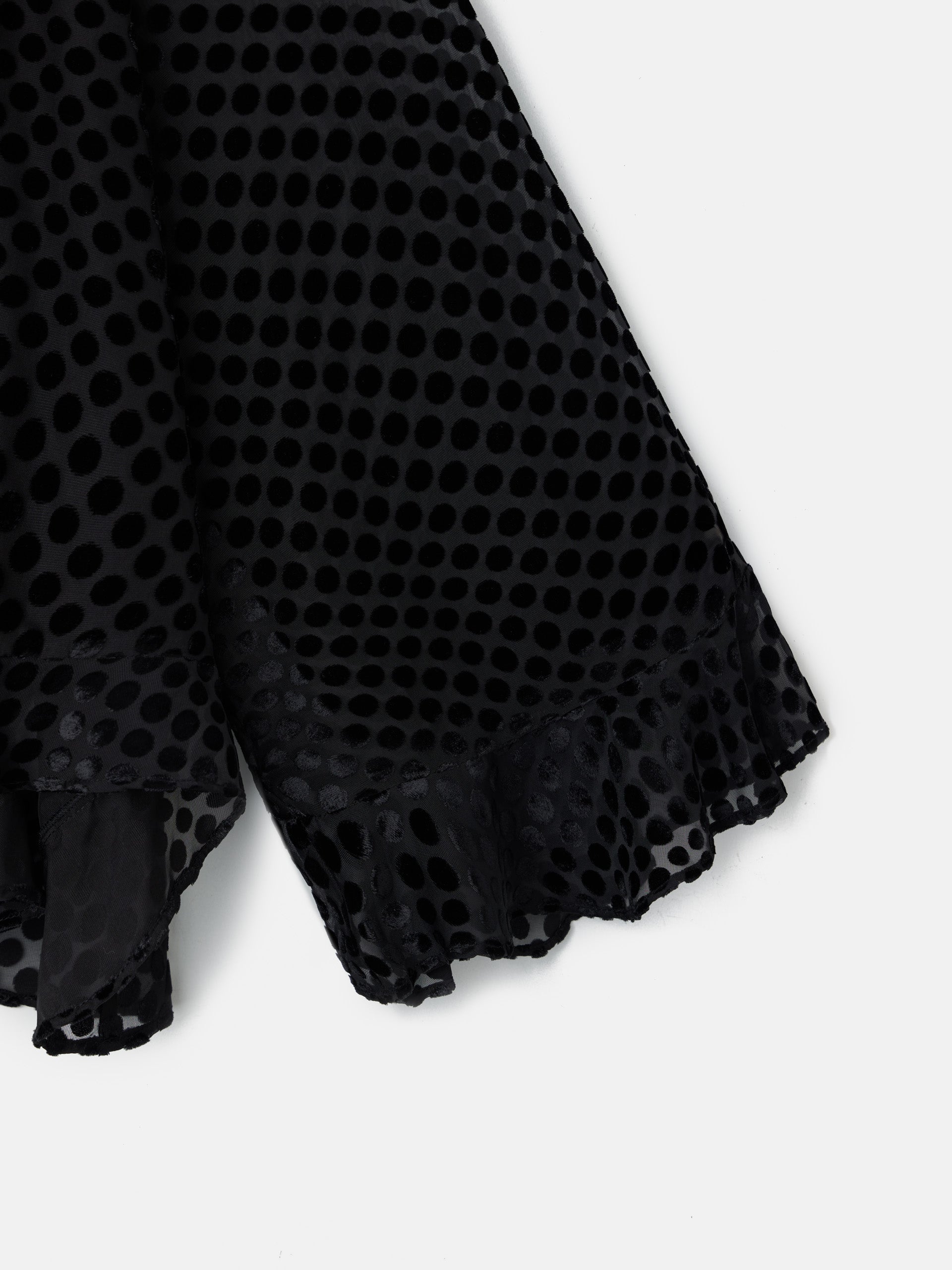 Black polka dot chiffon cape