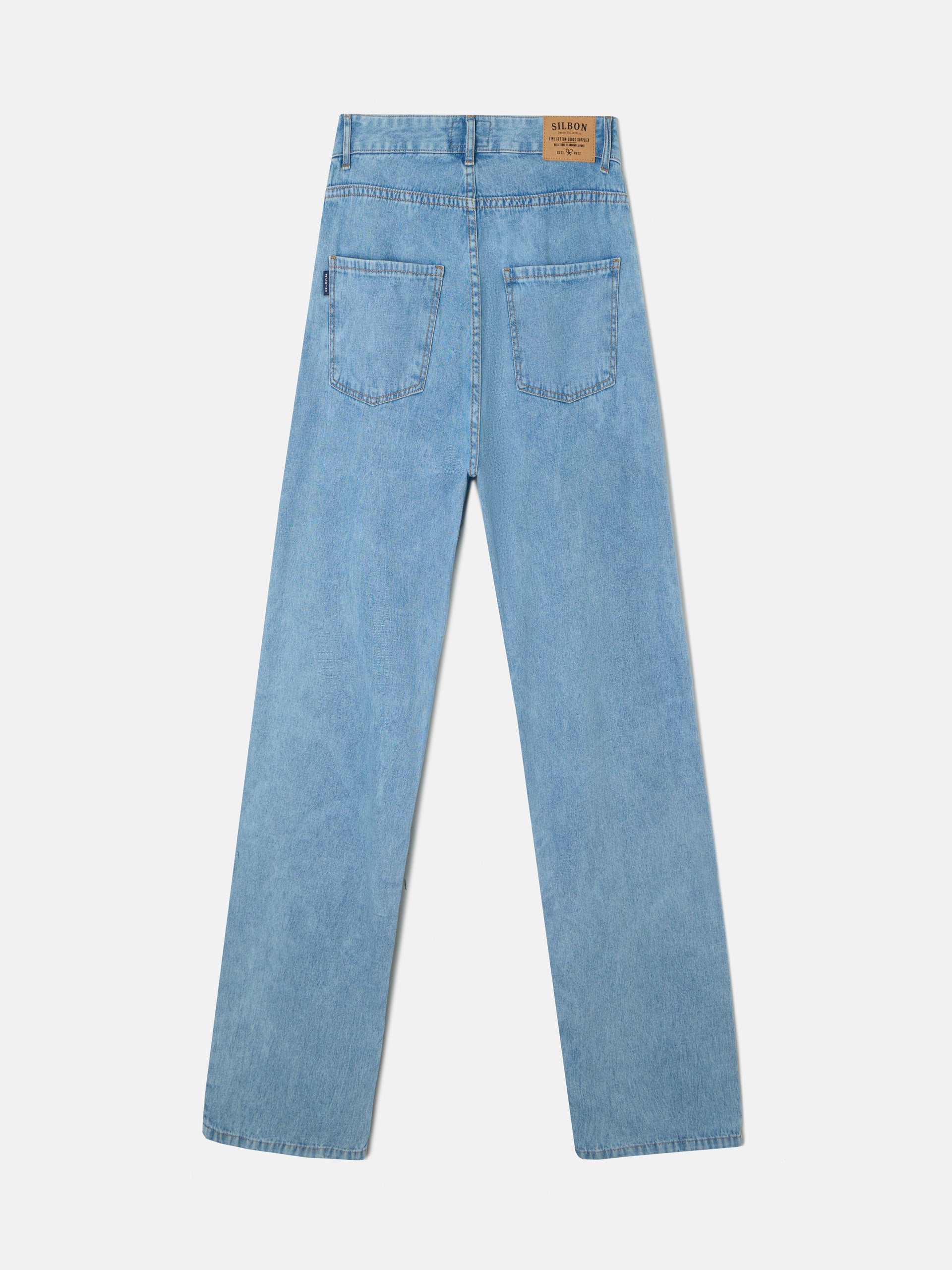 Relaxed blue washed denim sport pants