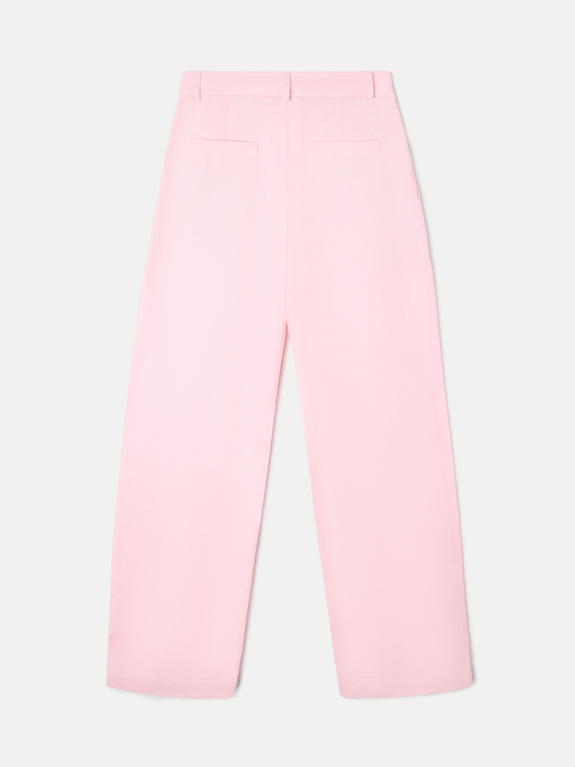 Pantalon lino pinzas rosa