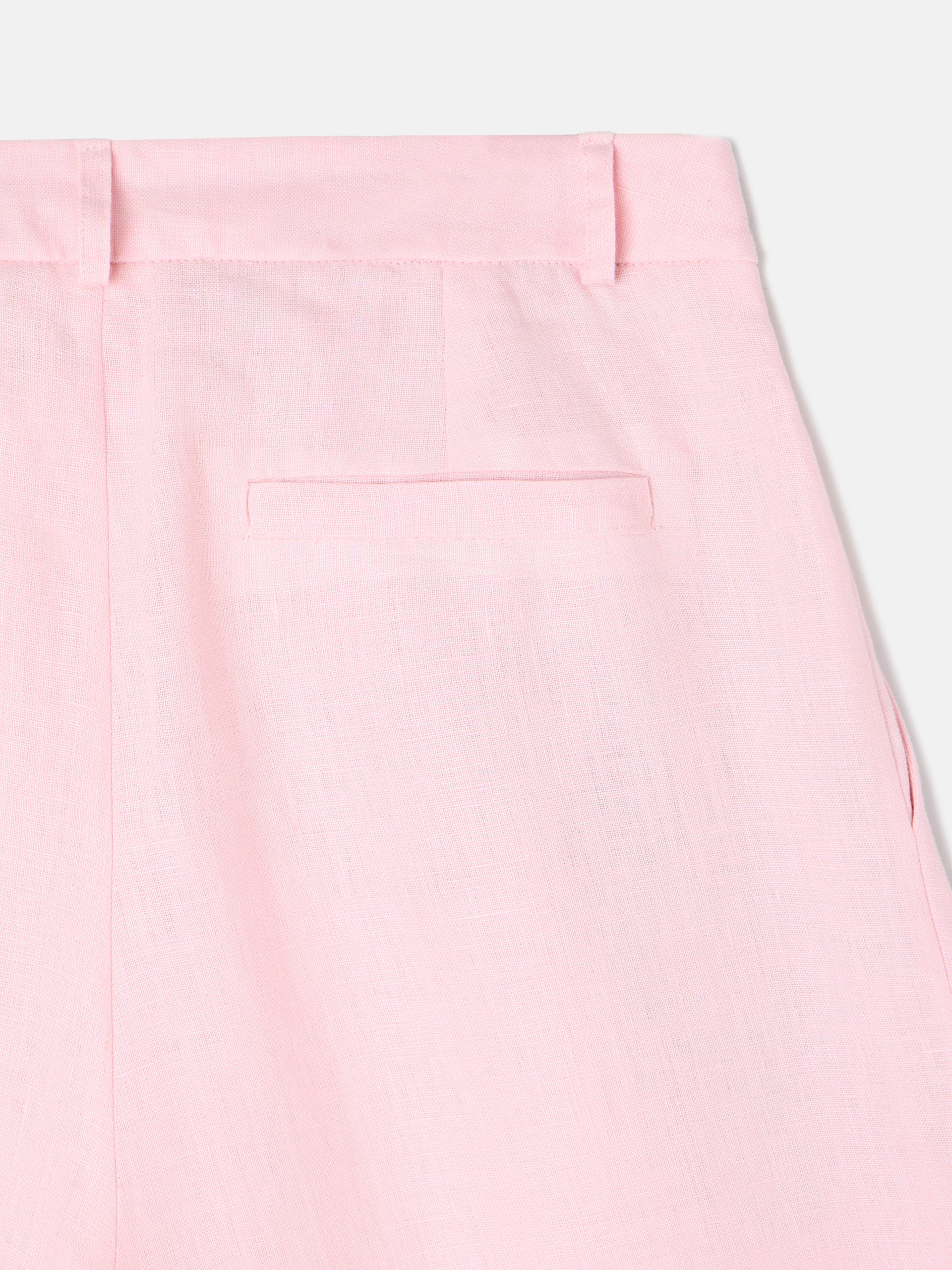 Pantalon lino pinzas rosa