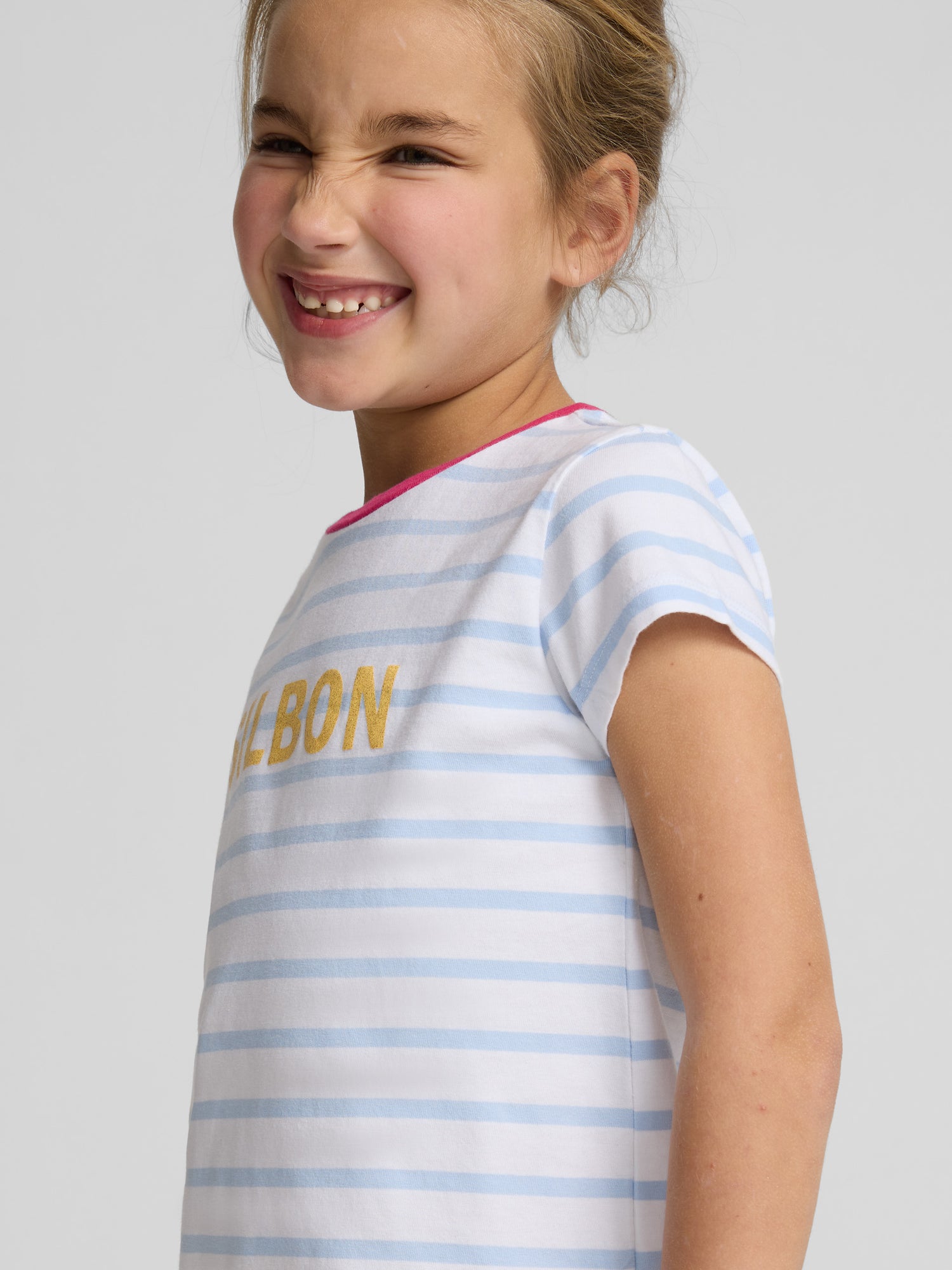 Girl's light blue striped t-shirt