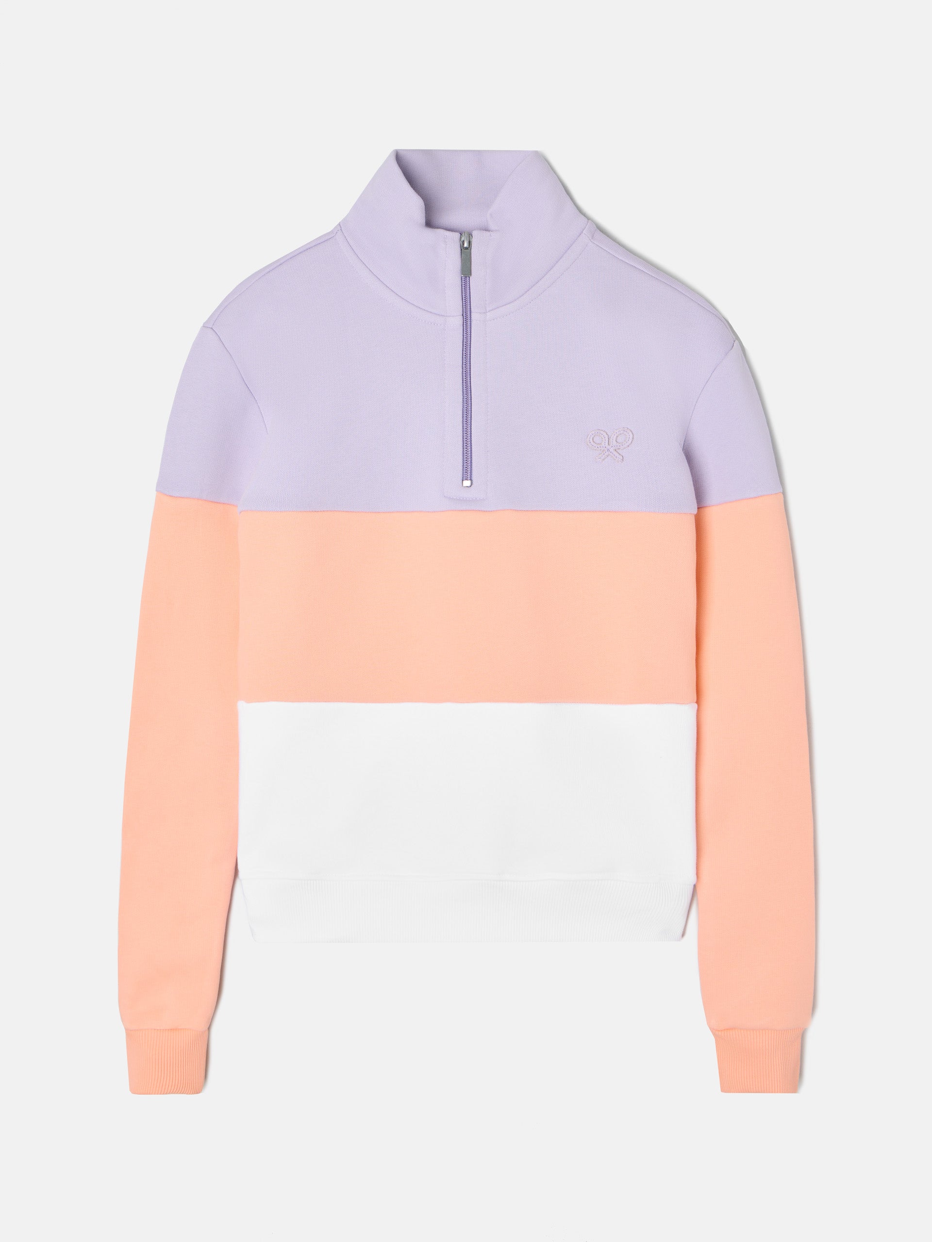 Tricolor lilac and orange women's sweatshirt