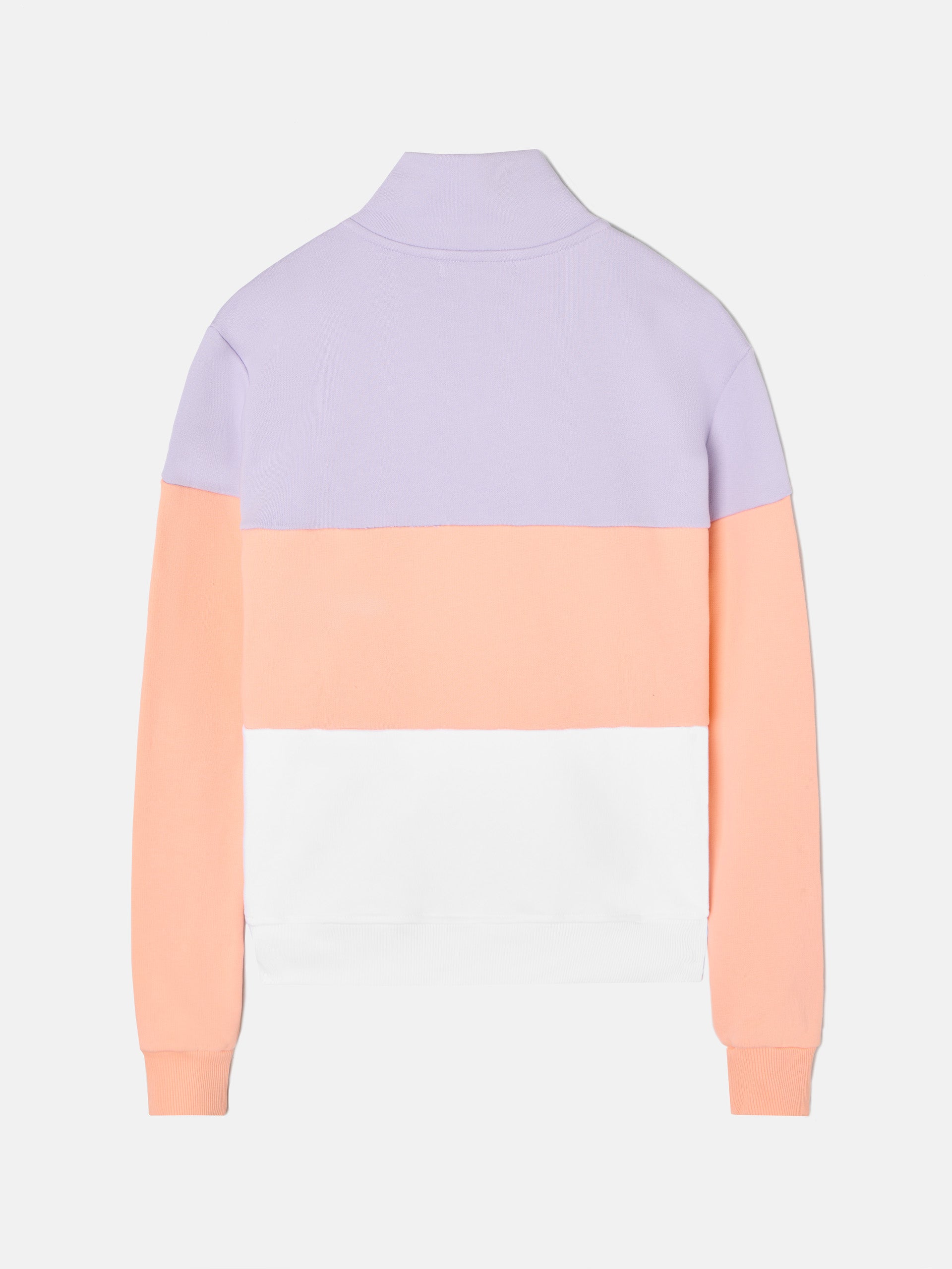 Tricolor lilac and orange women's sweatshirt