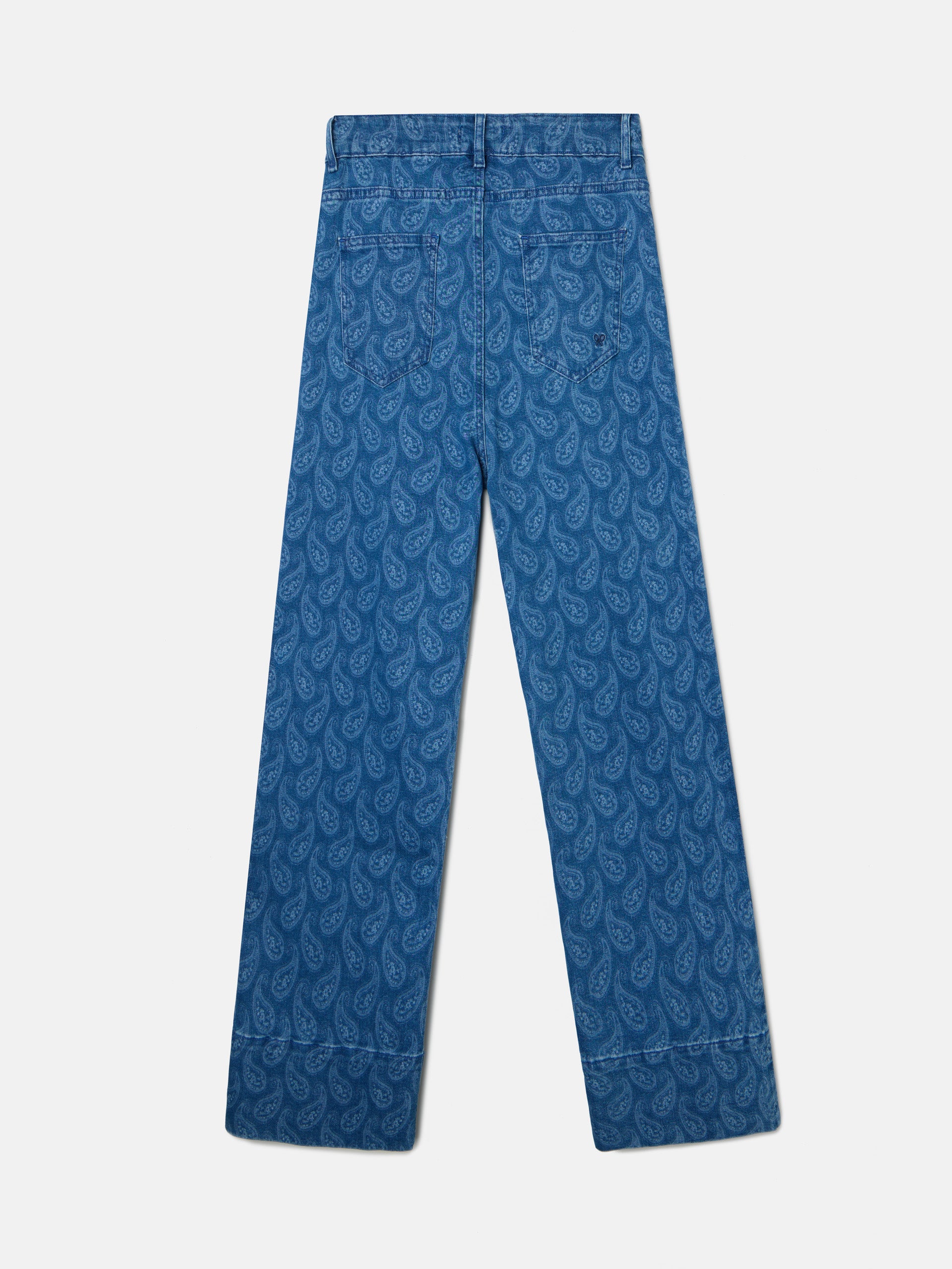 Pantalon denim estampado cachemir