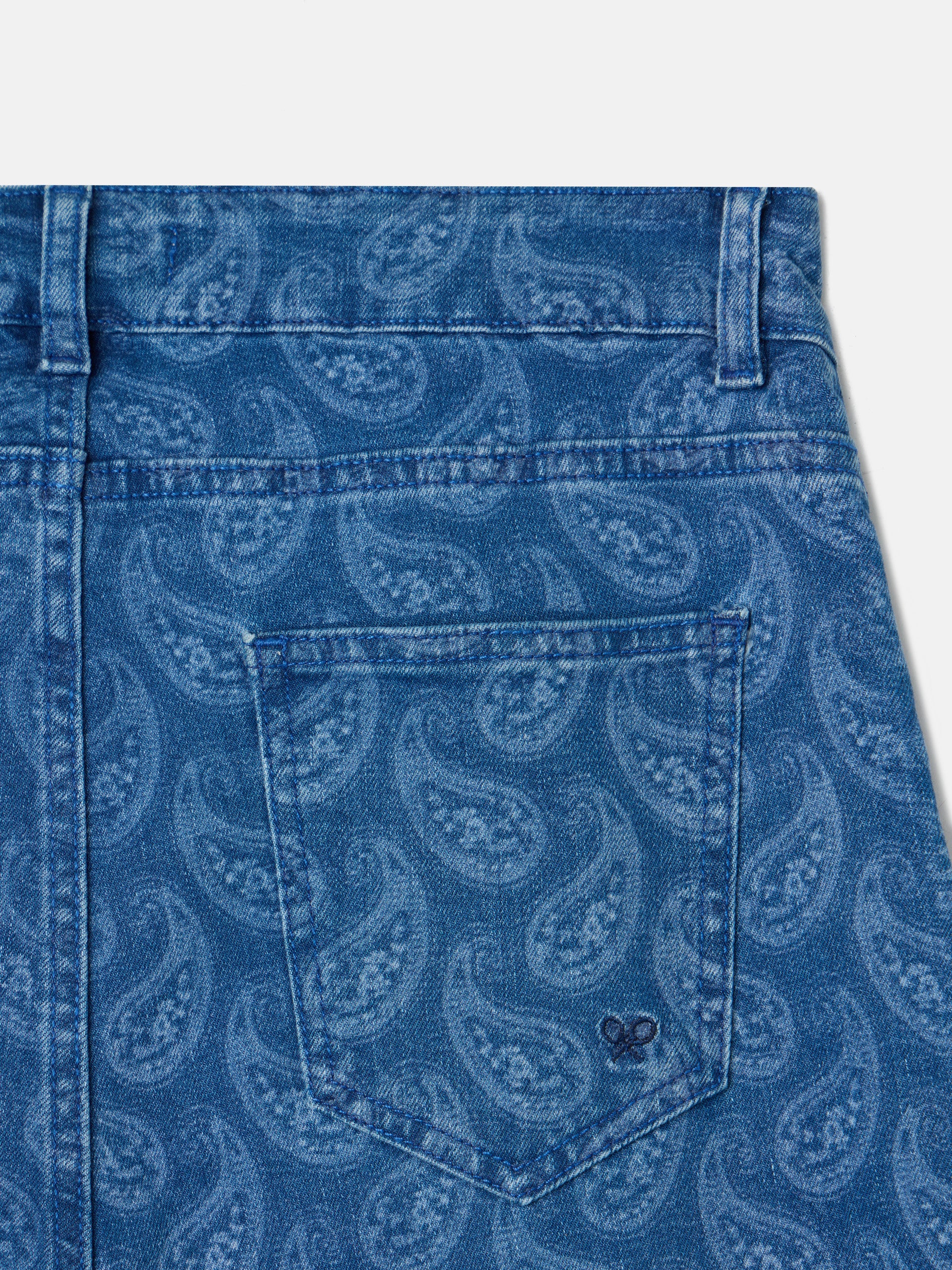 Pantalon denim estampado cachemir