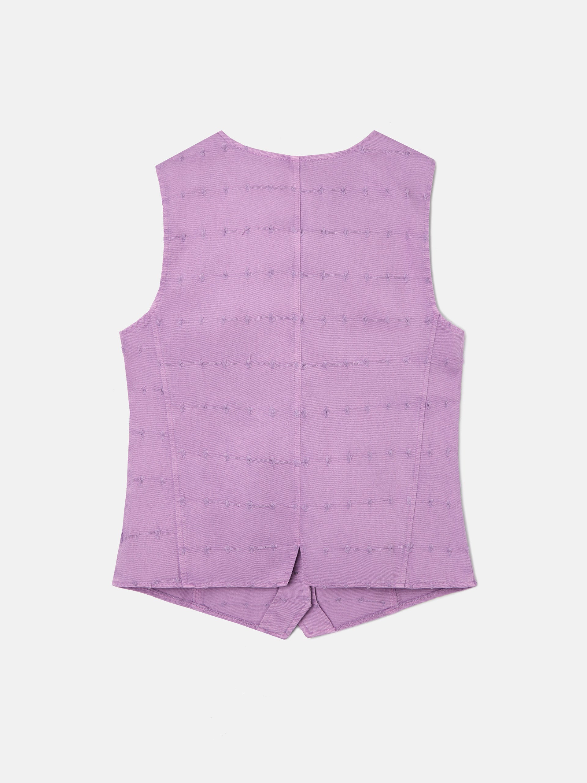 Purple openwork denim vest