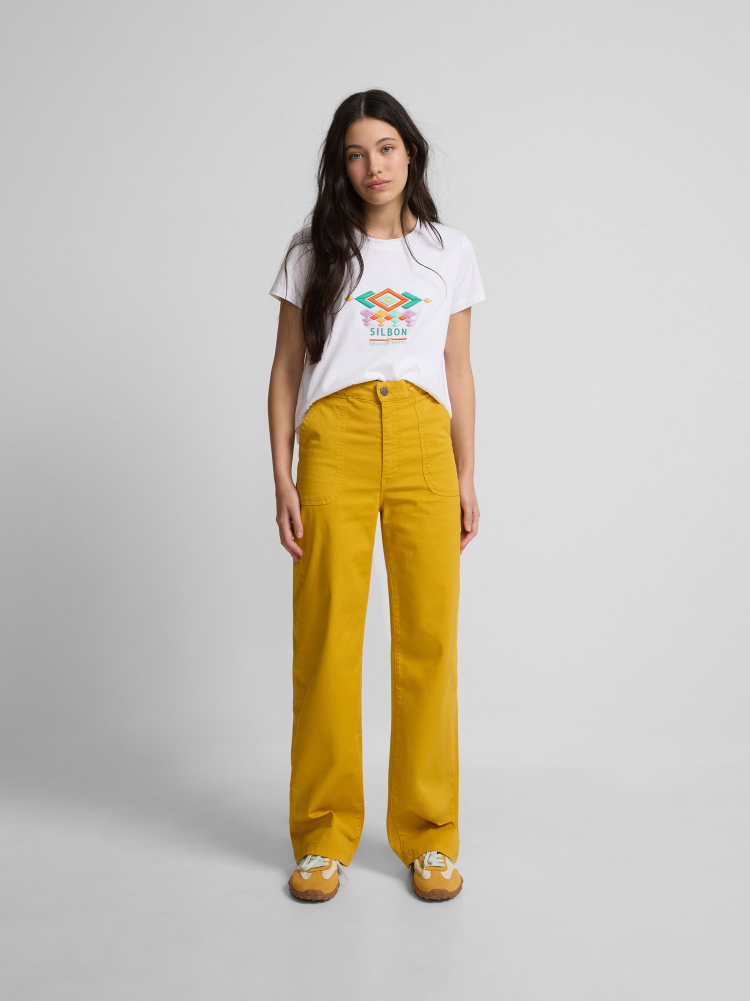 Pantalon demin trenza amarillo