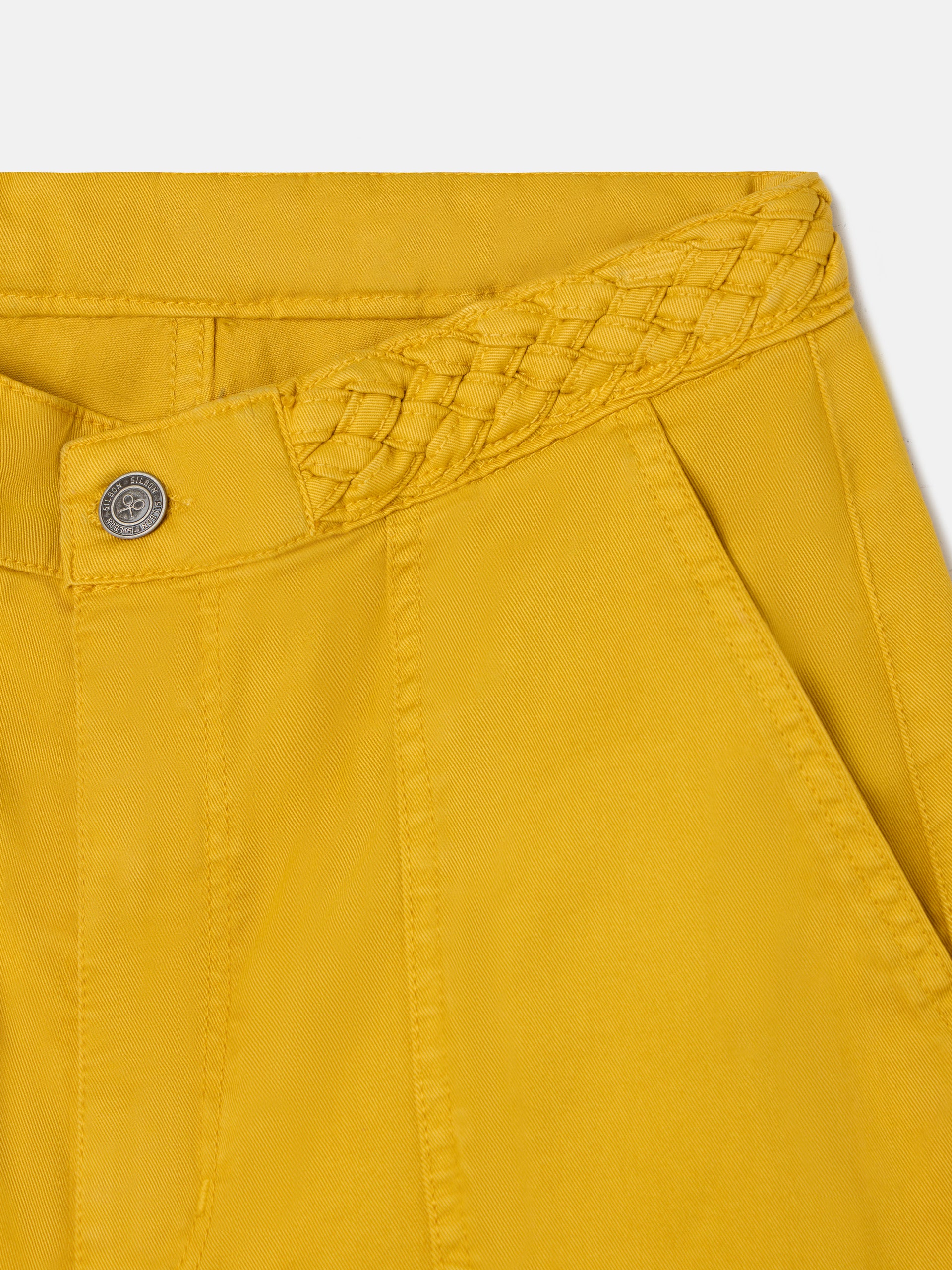 Pantalon demin trenza amarillo