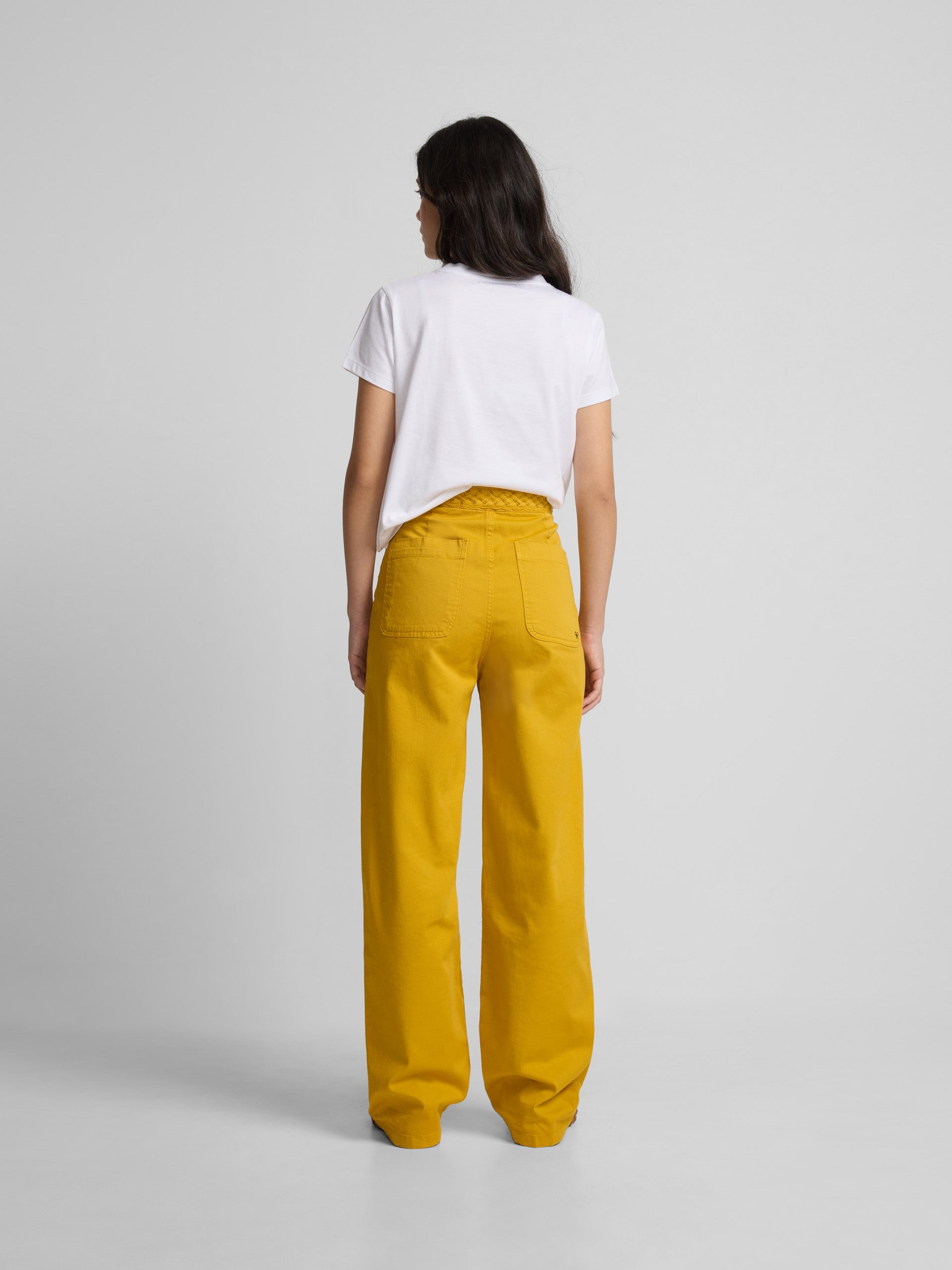 Pantalon demin trenza amarillo