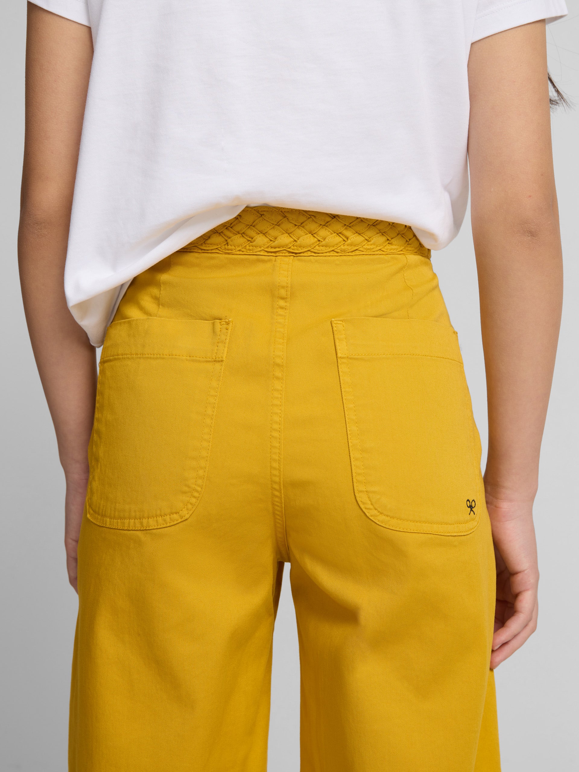 Pantalon demin trenza amarillo