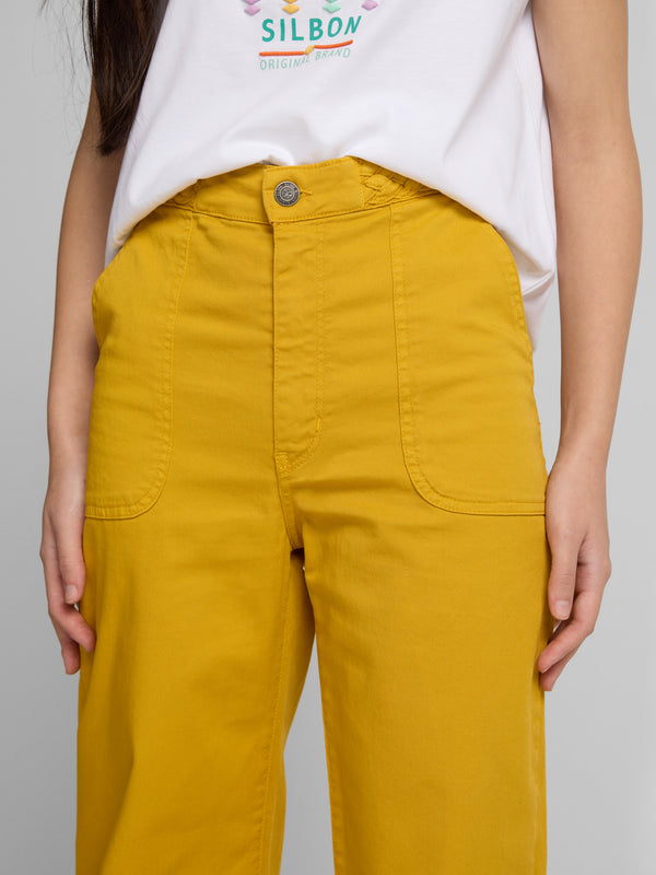 Pantalon demin trenza amarillo