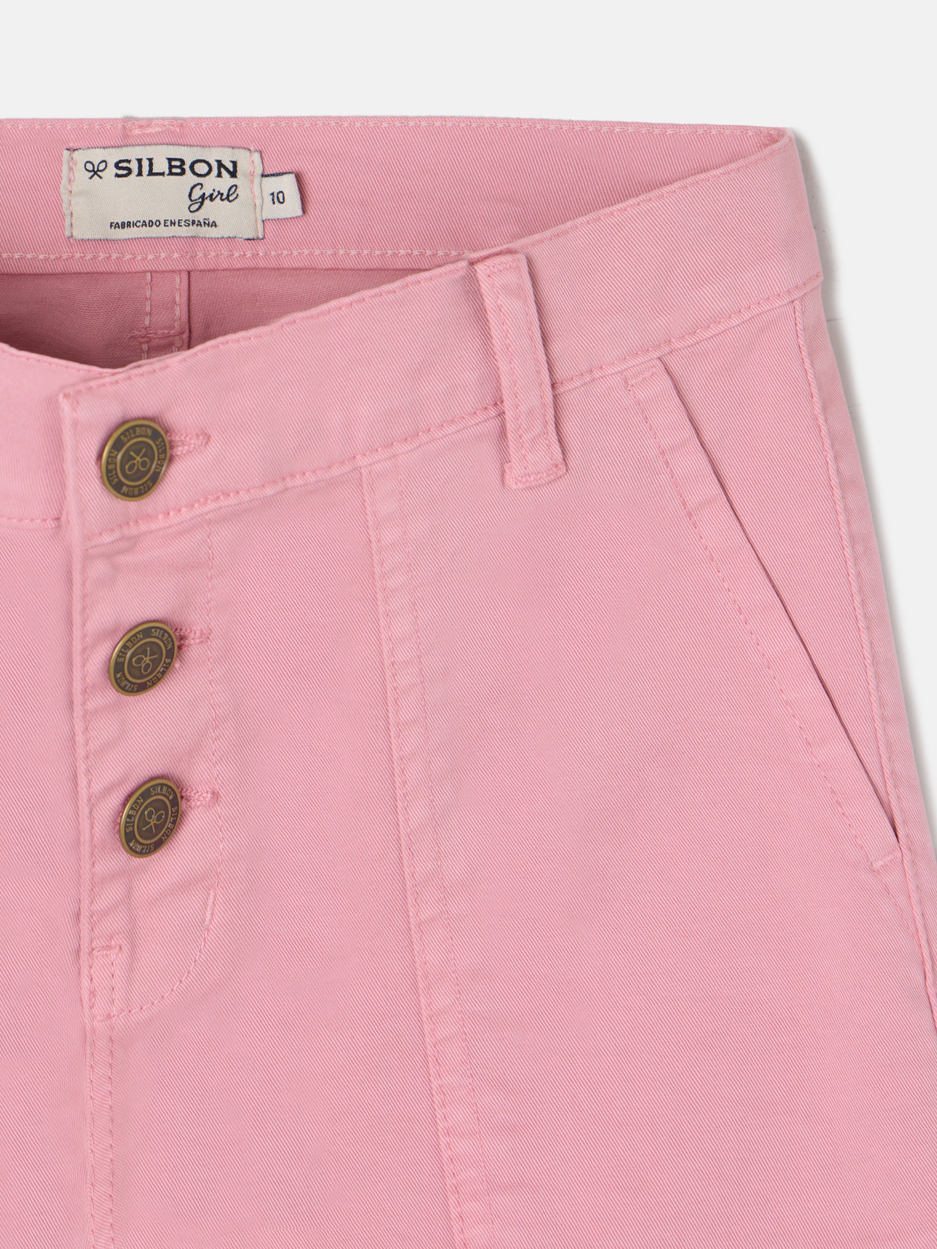 Pantalon girl denim cargo rosa