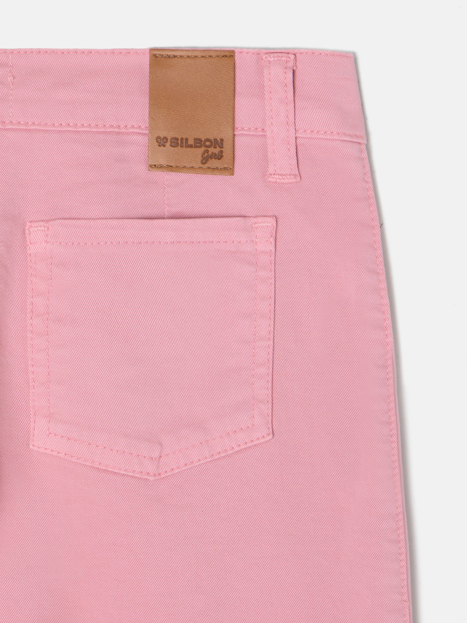 Pantalon girl denim cargo rosa