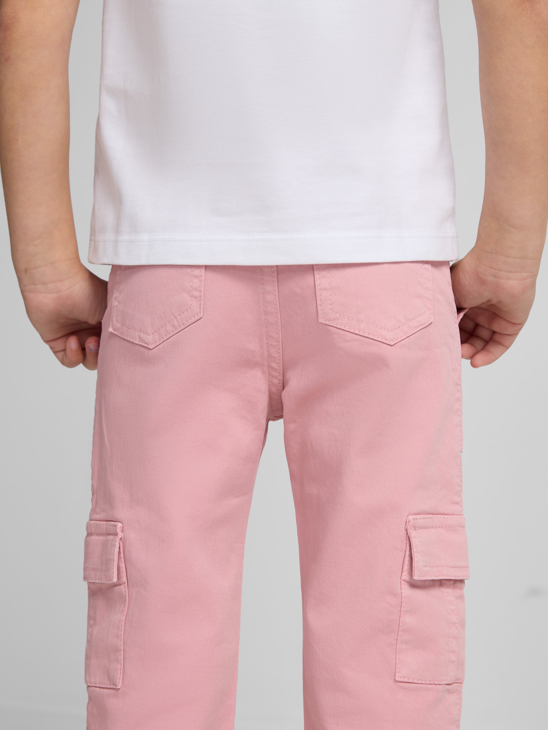 Pantalon girl denim cargo rosa