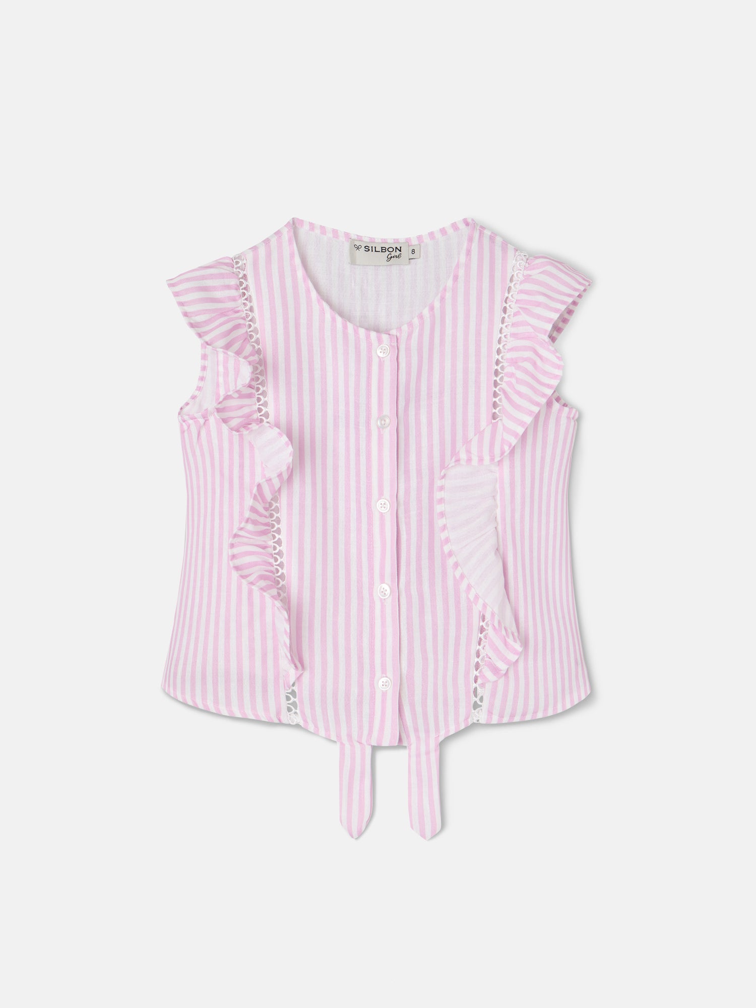 Top girl knot pink stripes