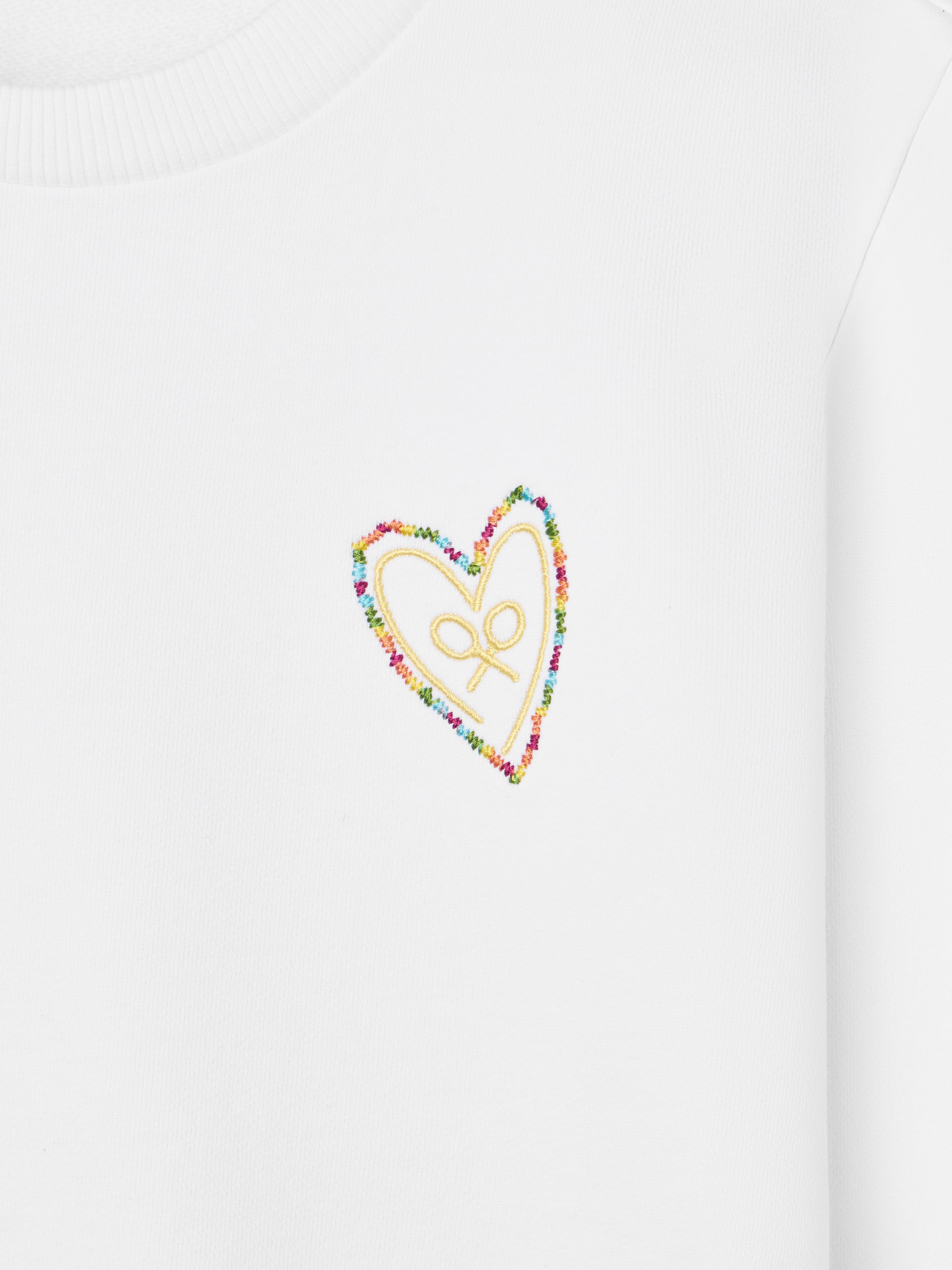 Sudadera woman corazon bordado blanca