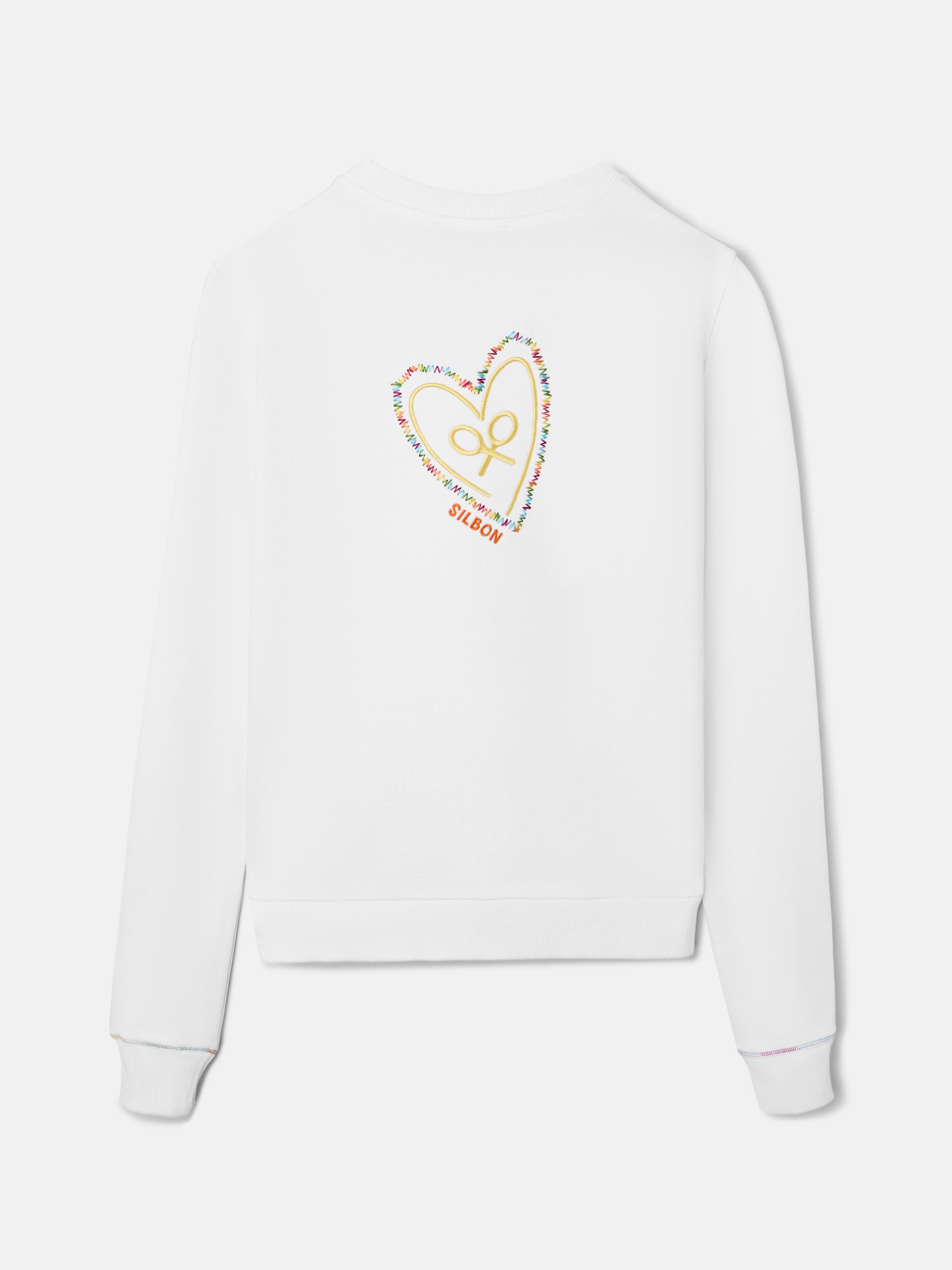 Sudadera woman corazon bordado blanca