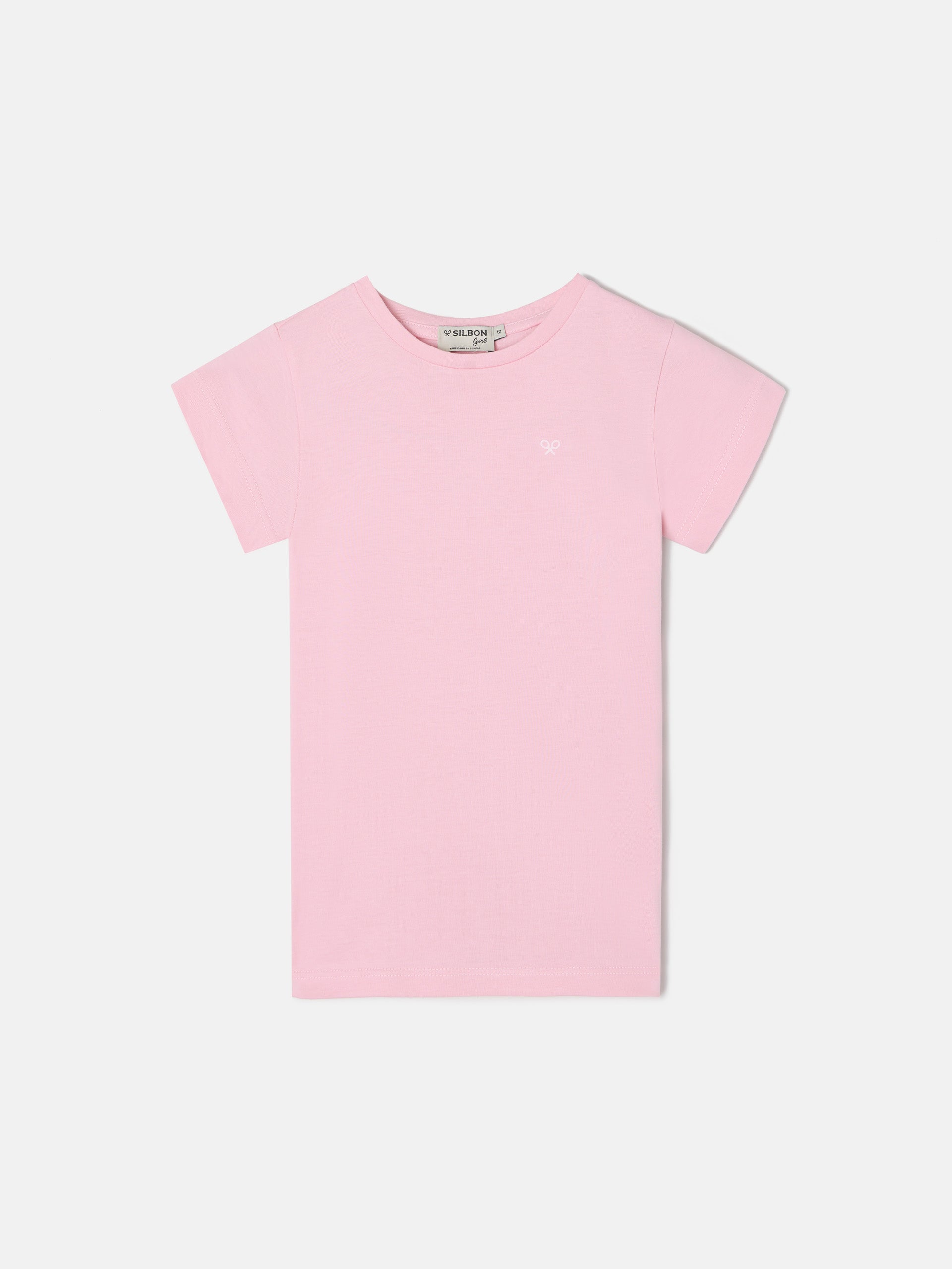 Camiseta girl silbon corazon rosa claro