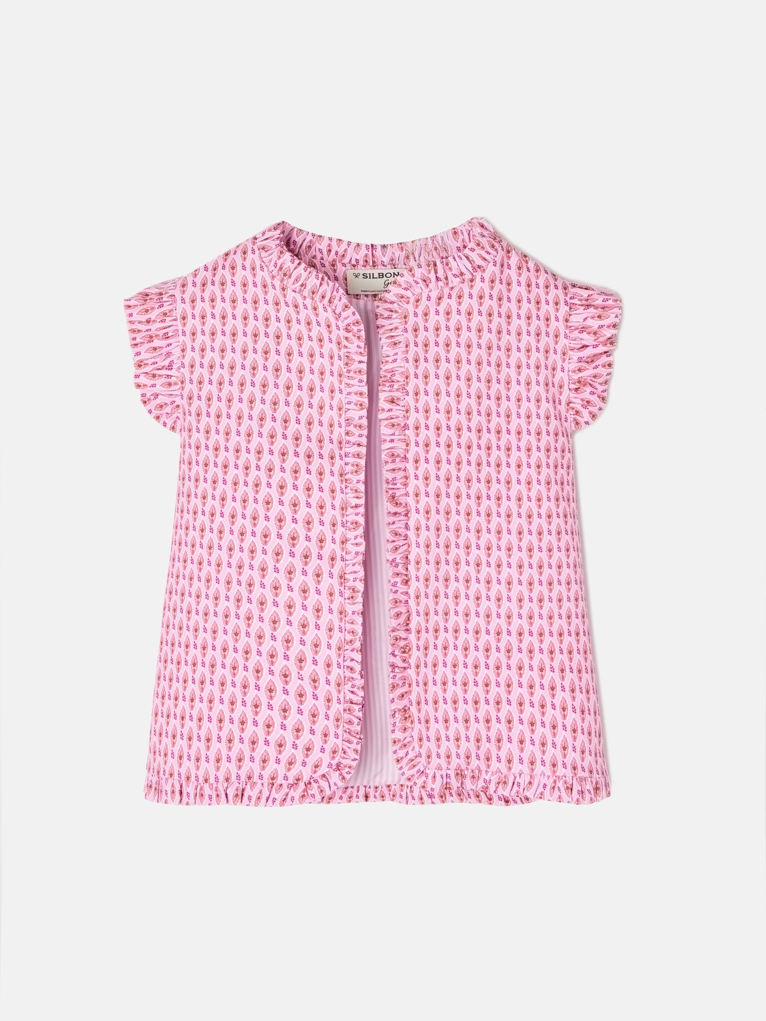 Pink reversible printed girl vest