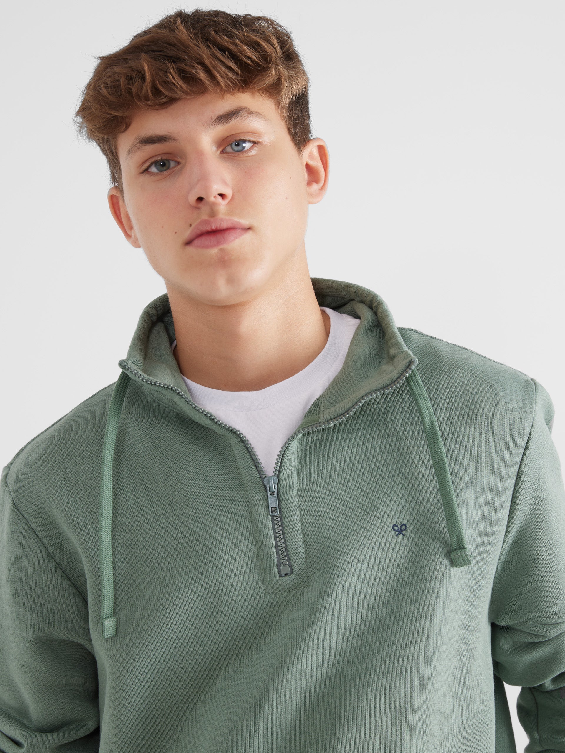 Green kangaroo half zip sweatshirt