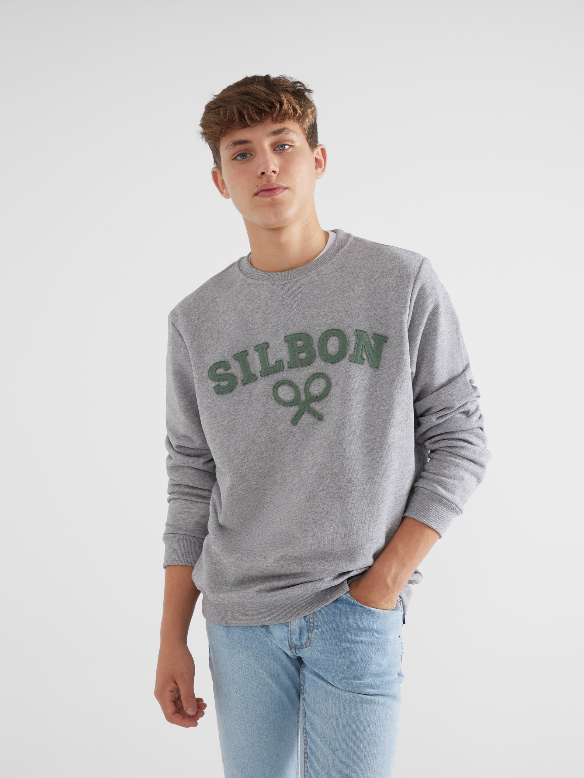 Medium gray racket logo sweatshirt