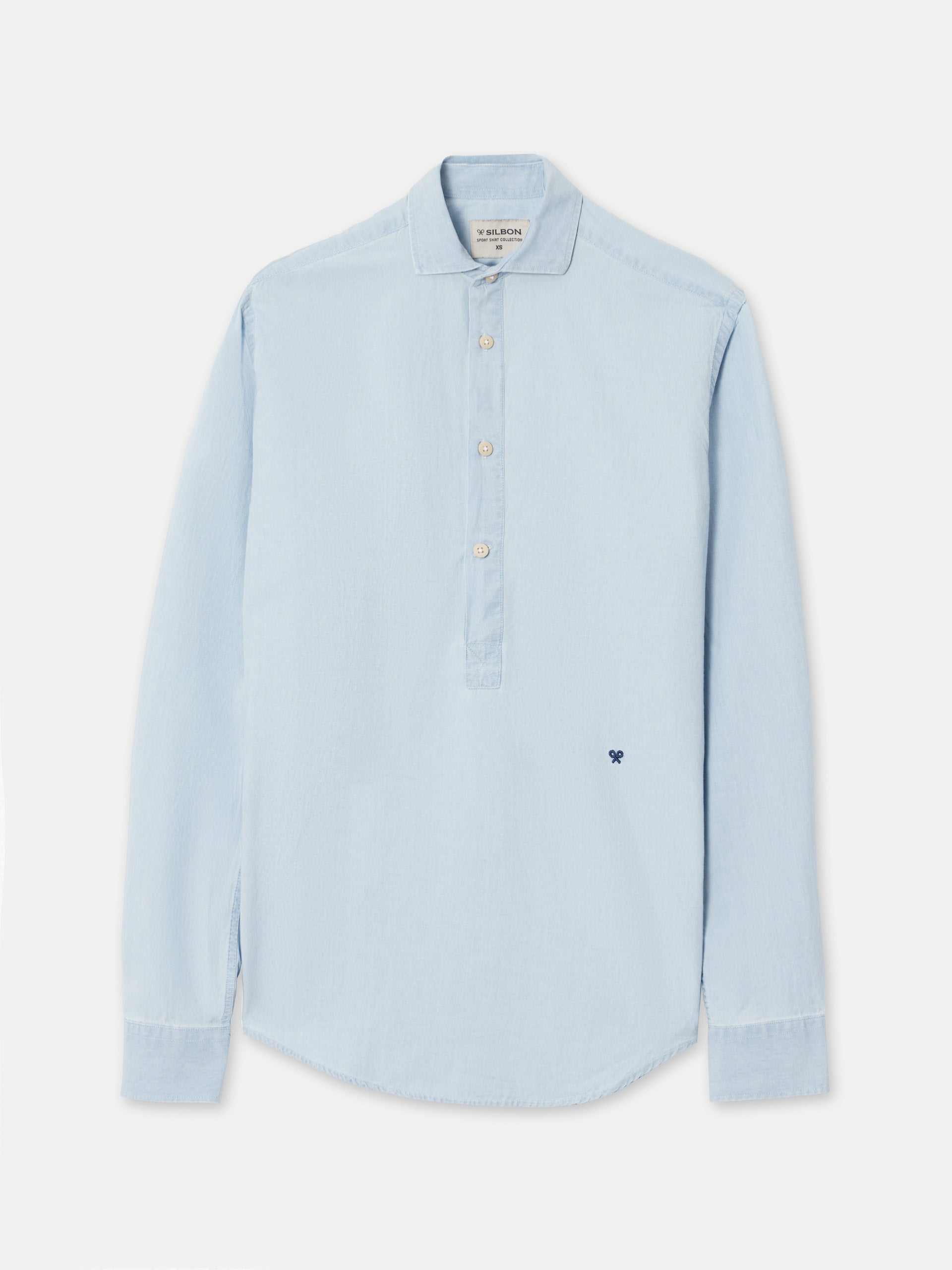 Silbon light blue denim sport shirt