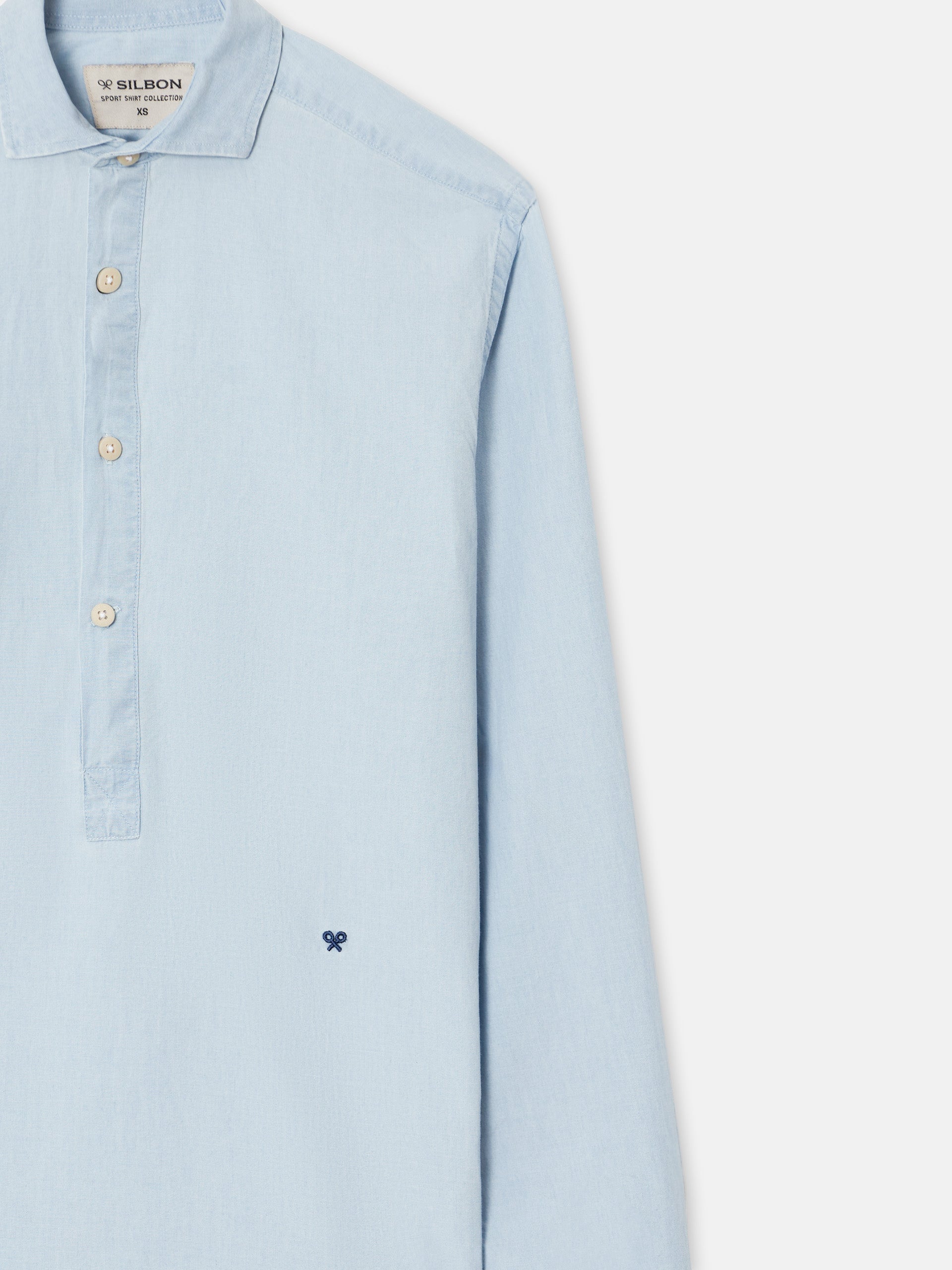 Silbon light blue denim sport shirt