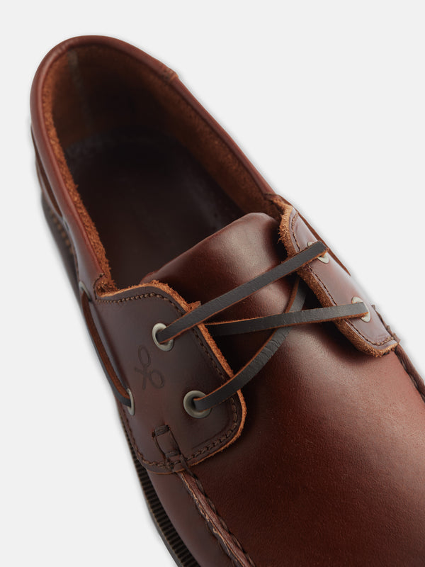 Zapato nautico piel fino marron