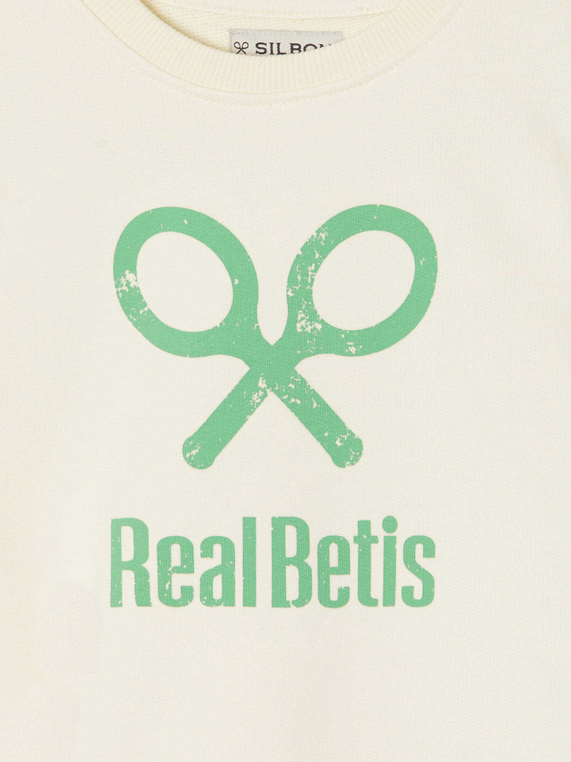 Sudadera kids raqueta real betis crema