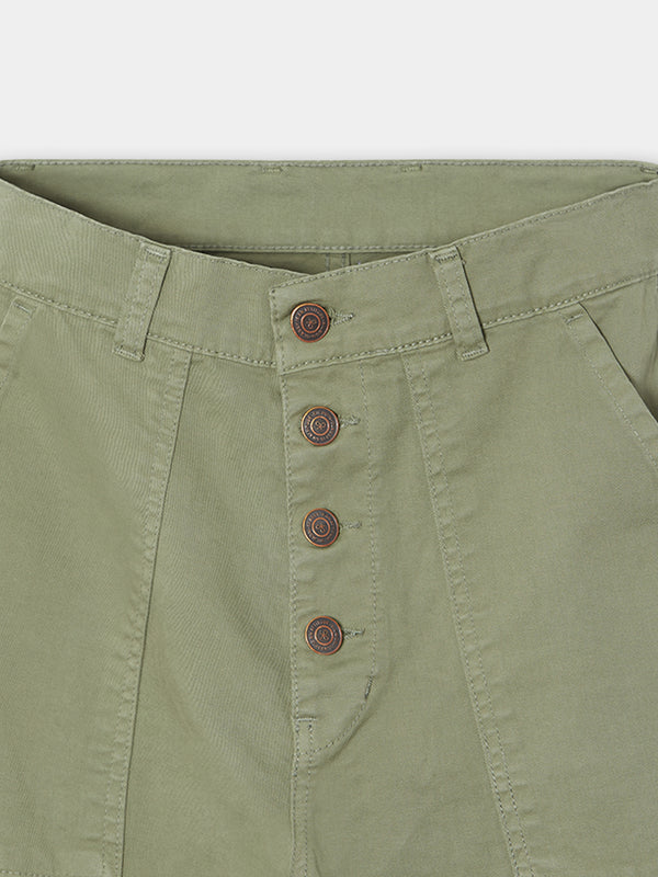 Pantalon woman denim cargo khaki