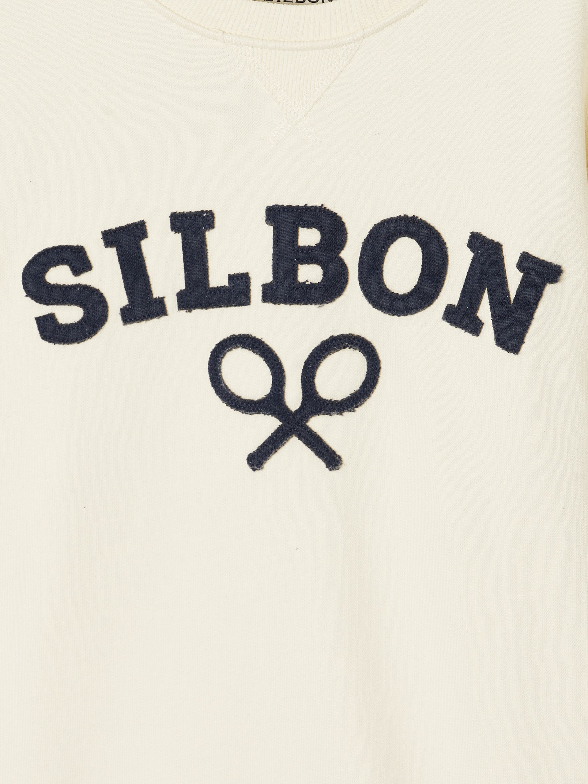 Silbon - Sudadera raquetas vintage crema para Hombre