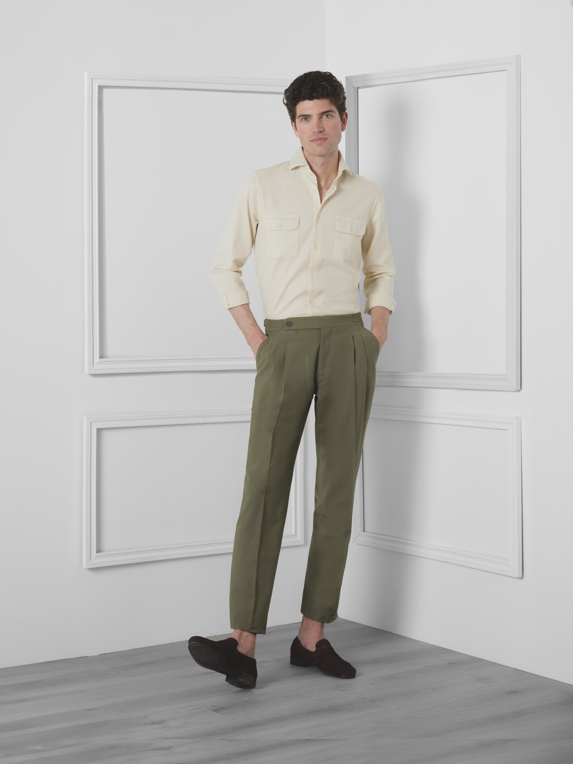 Silbon Unique Prolong Green Dress Pants