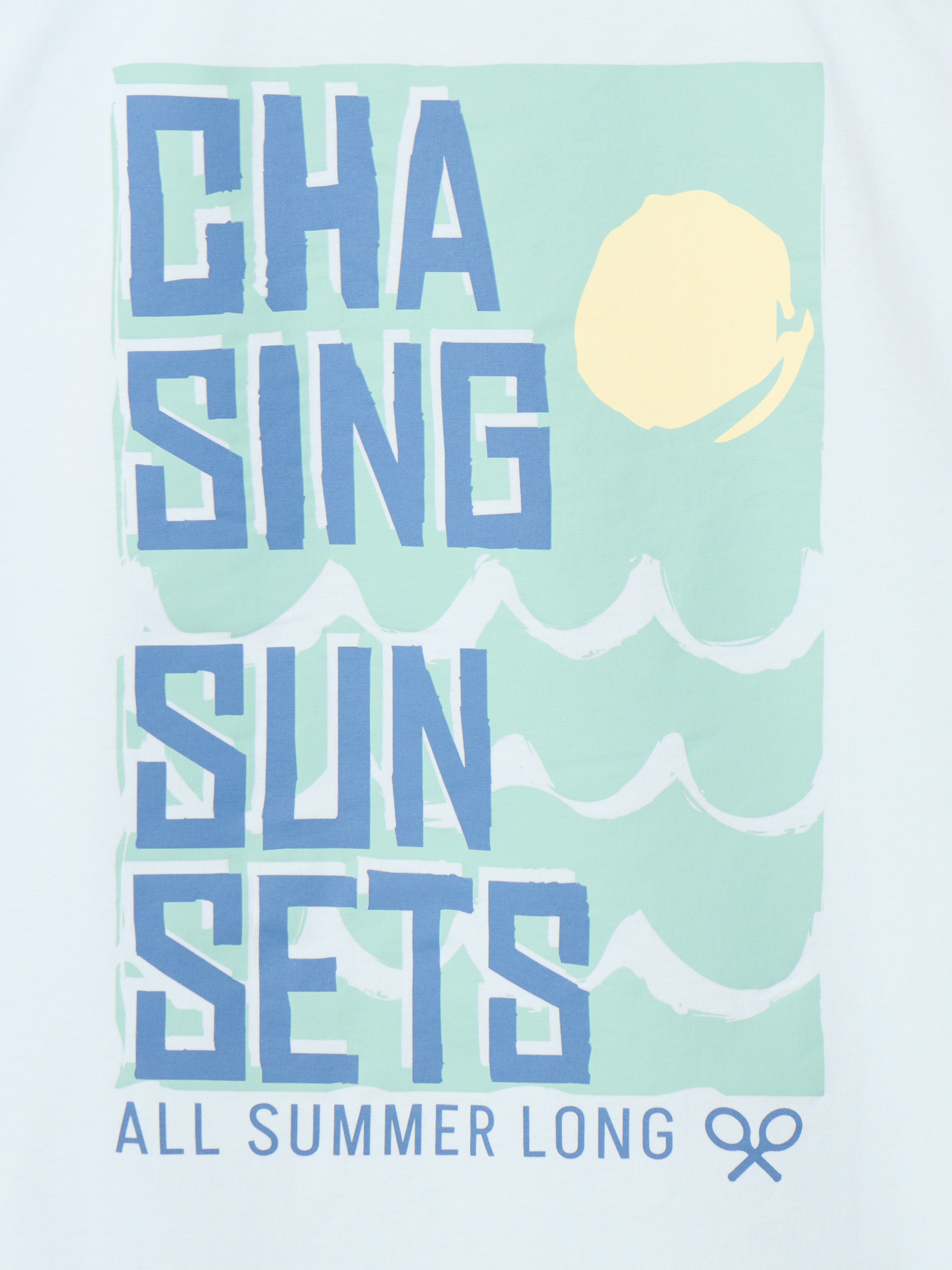Camiseta chansing sunsets aguamarina