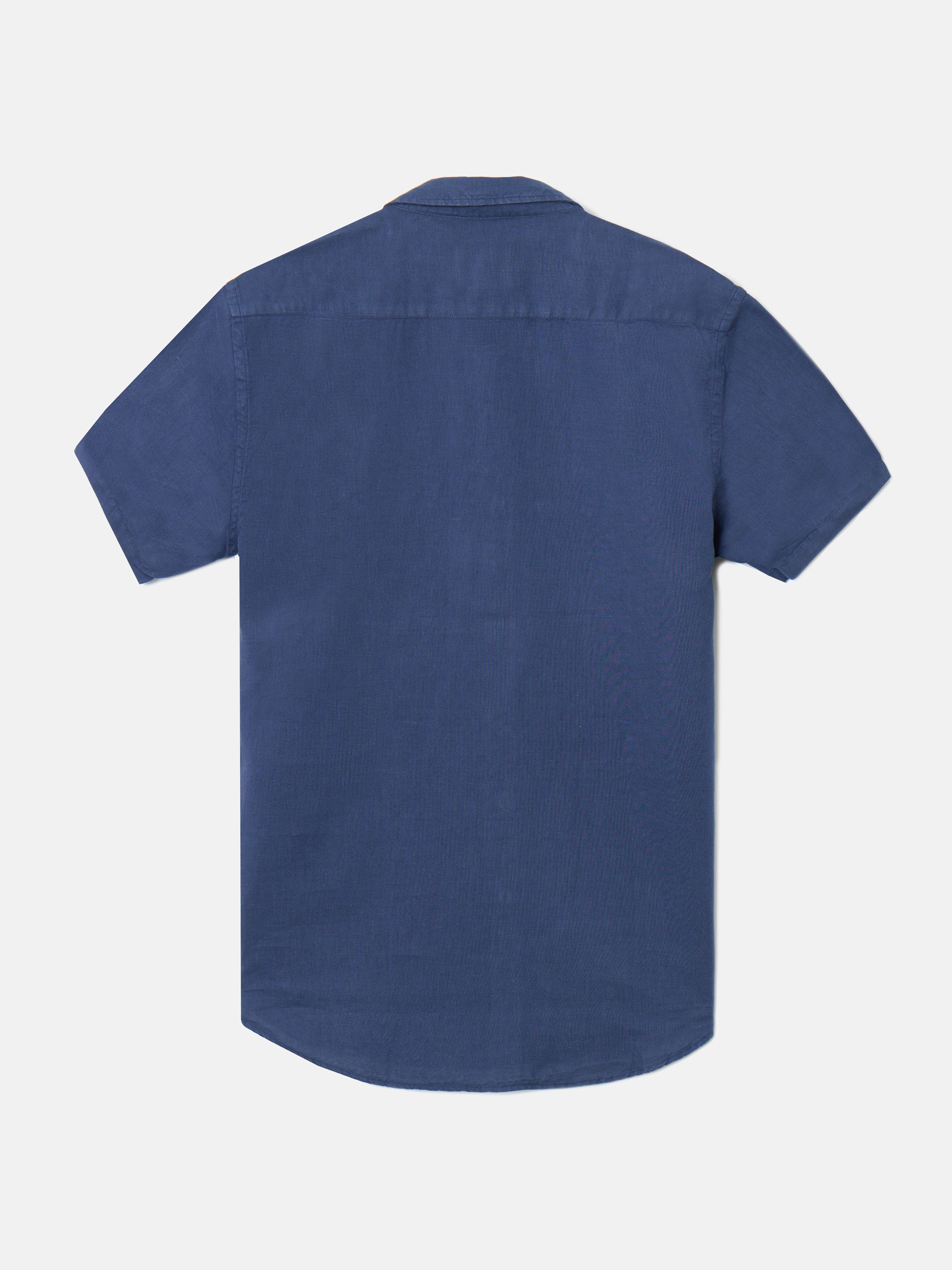 Camisa sport lino manga corta azul marino