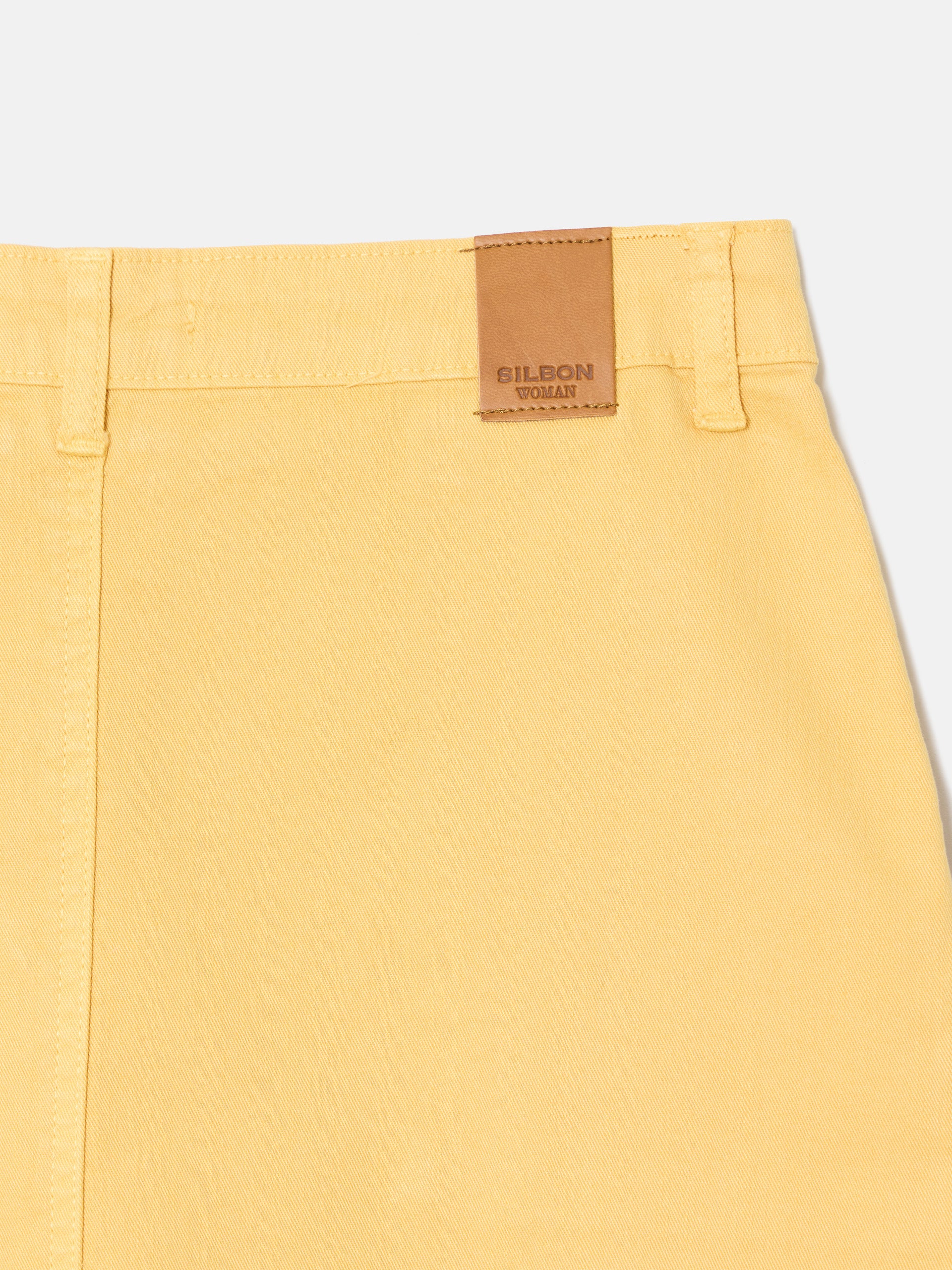 Falda mini denim amarillo 