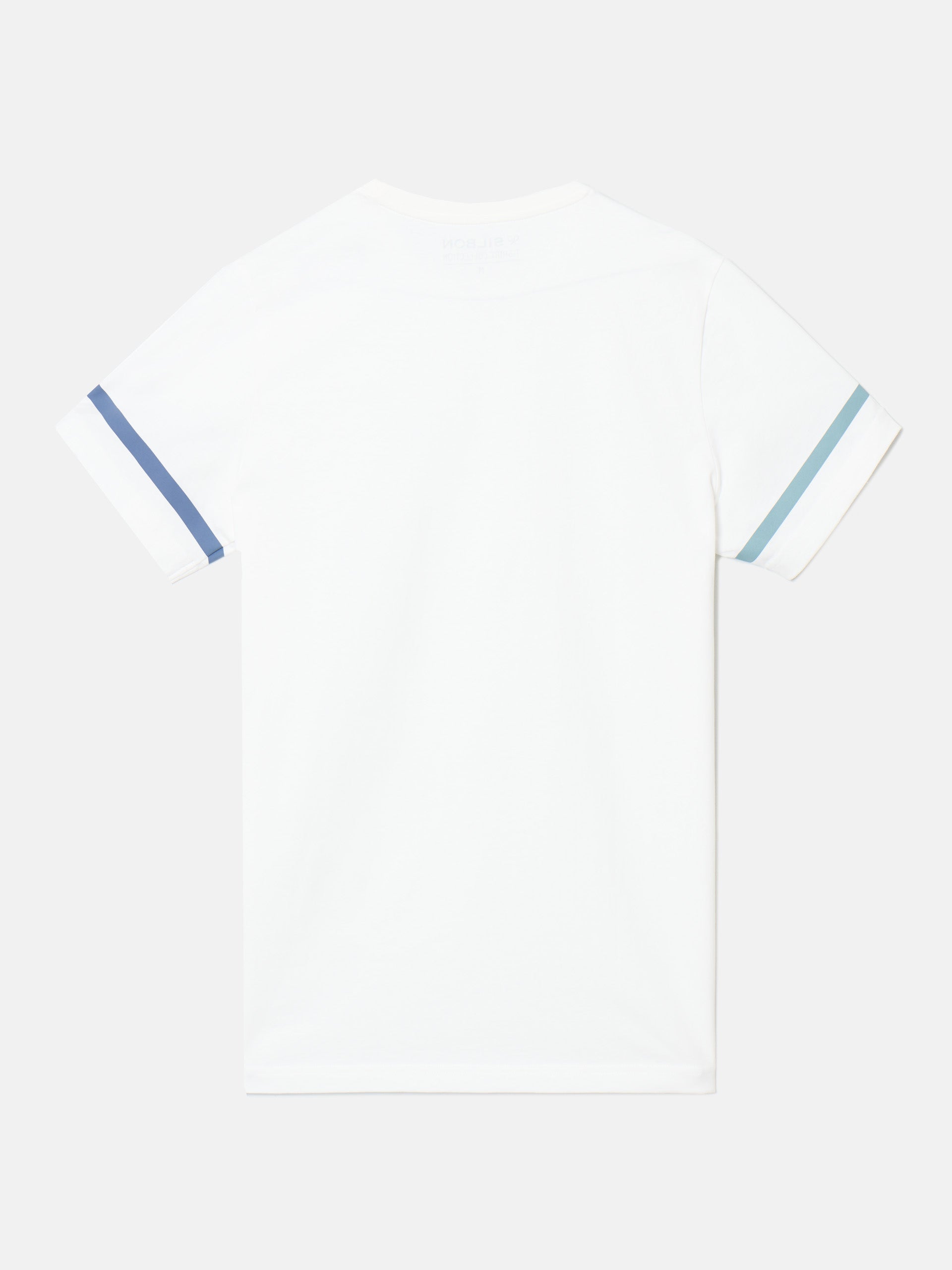 Camiseta rayas mangas blanca azules