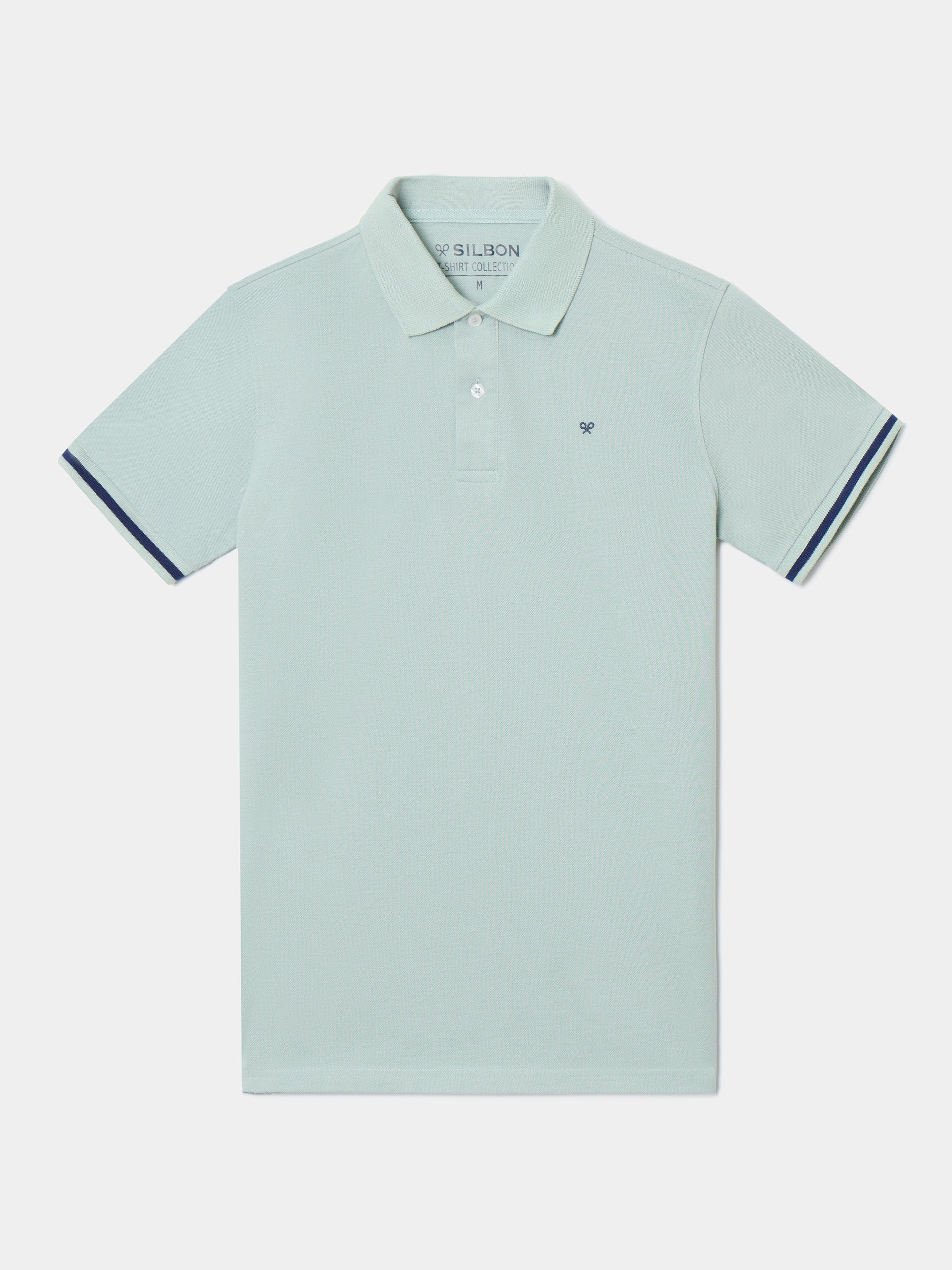 Polo mangas rayas verde