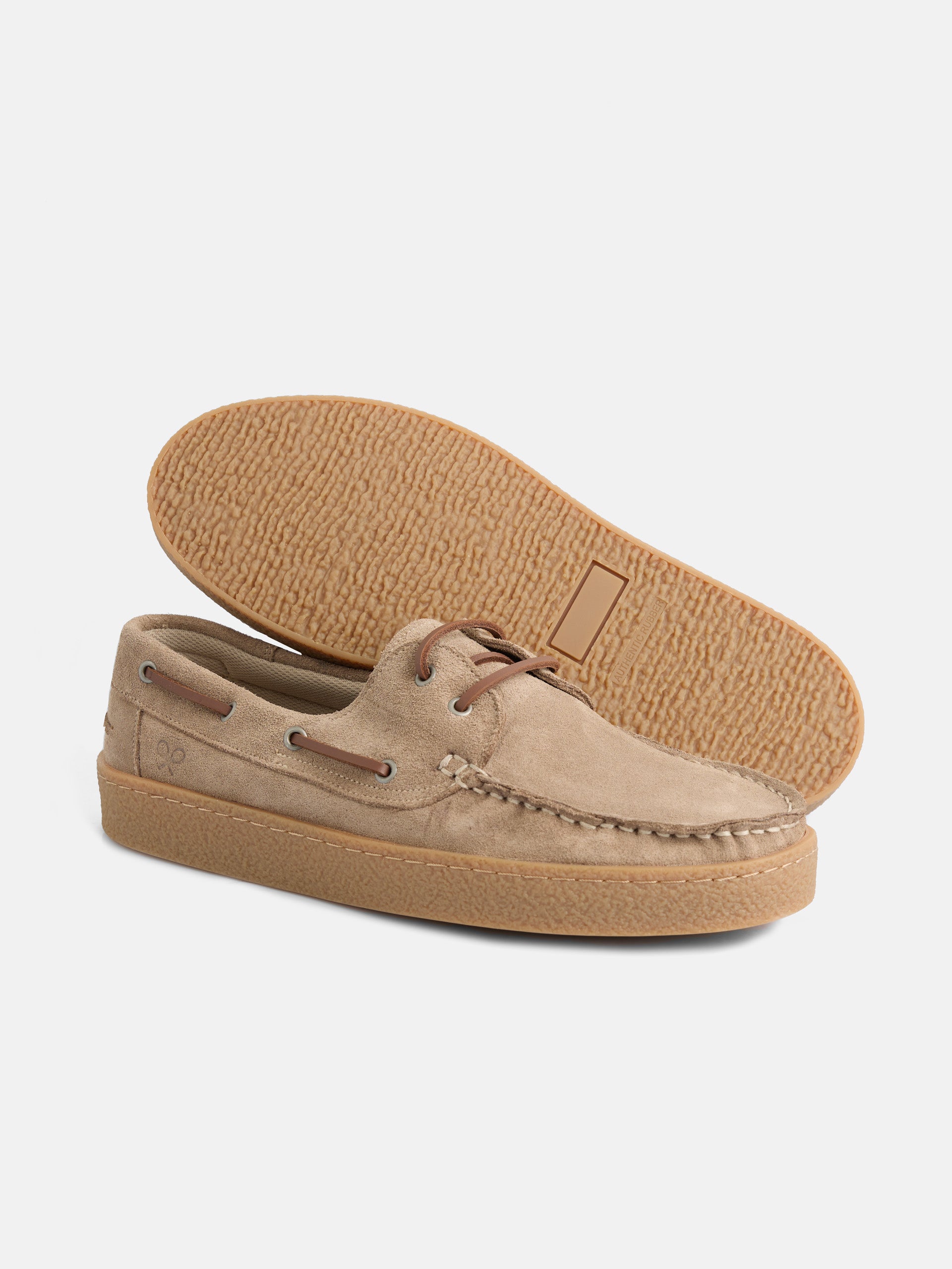 Zapato sport nautico ante beige