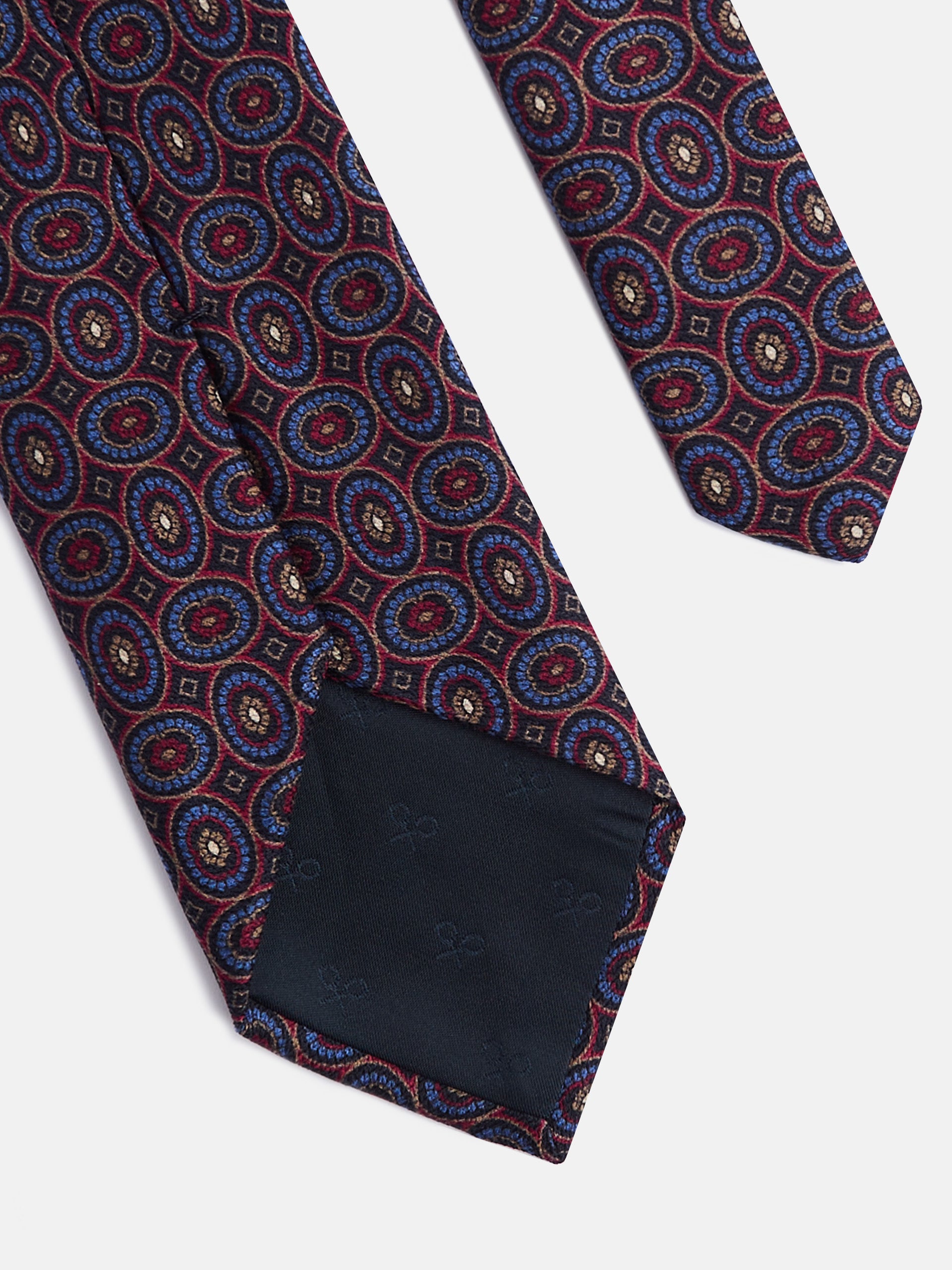 Corbata medallon irregular azul