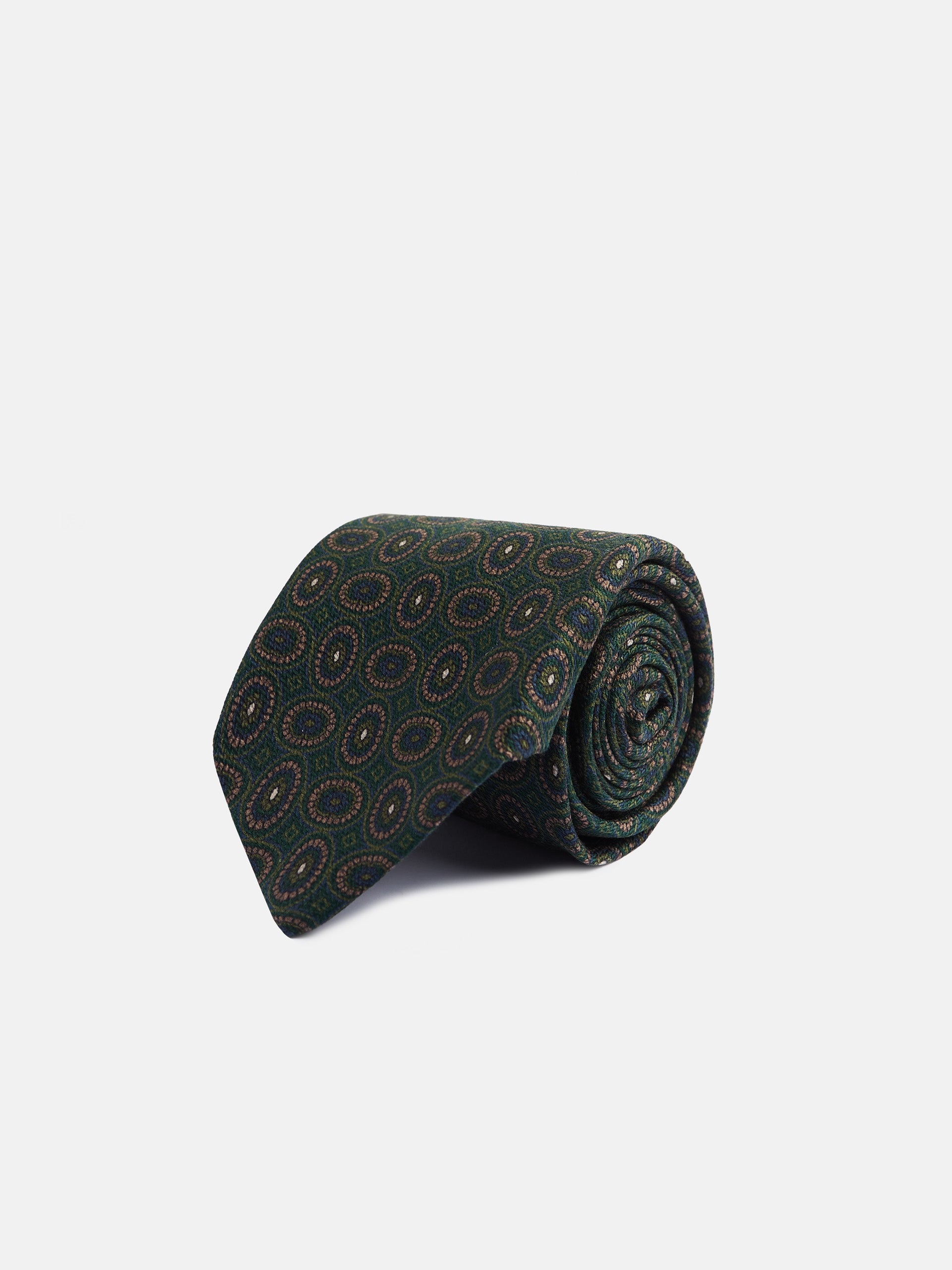 Corbata medallon irregular verde